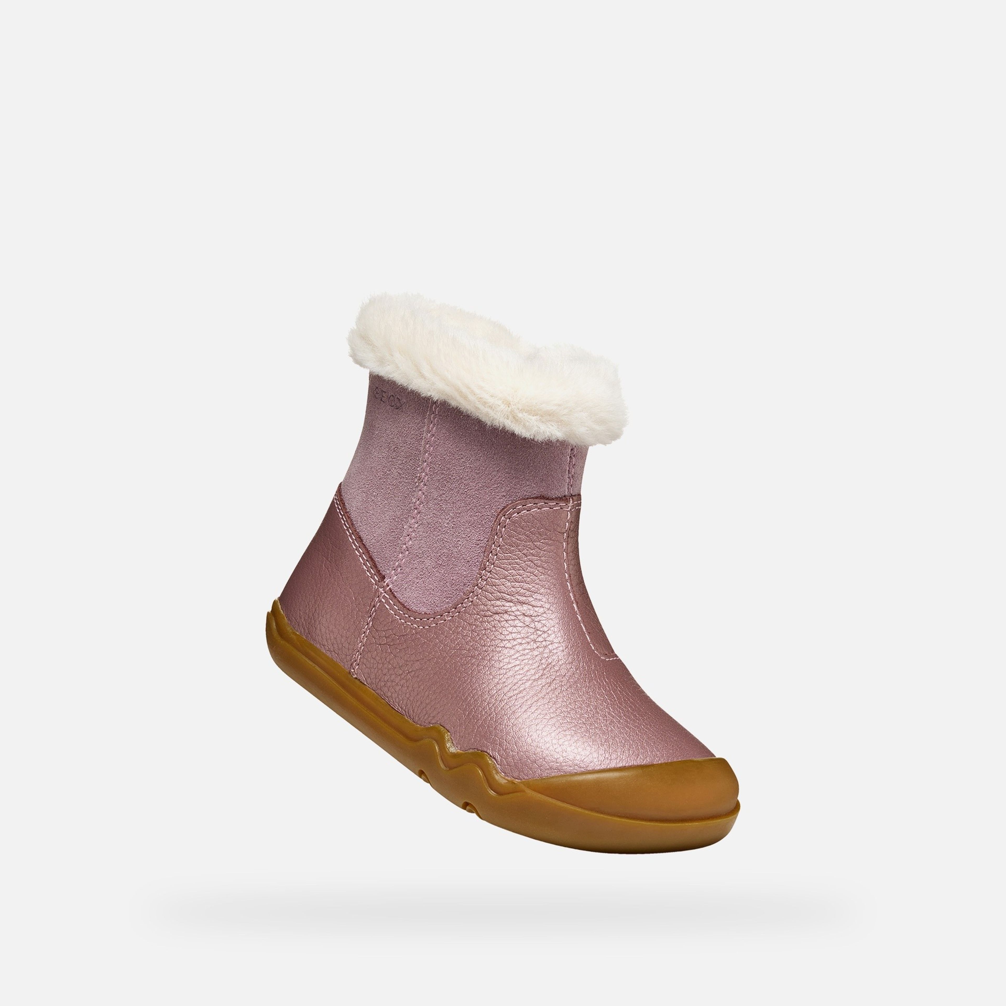 Růžová dívčí barefoot kotníková obuv Geox Steppieup - 005
