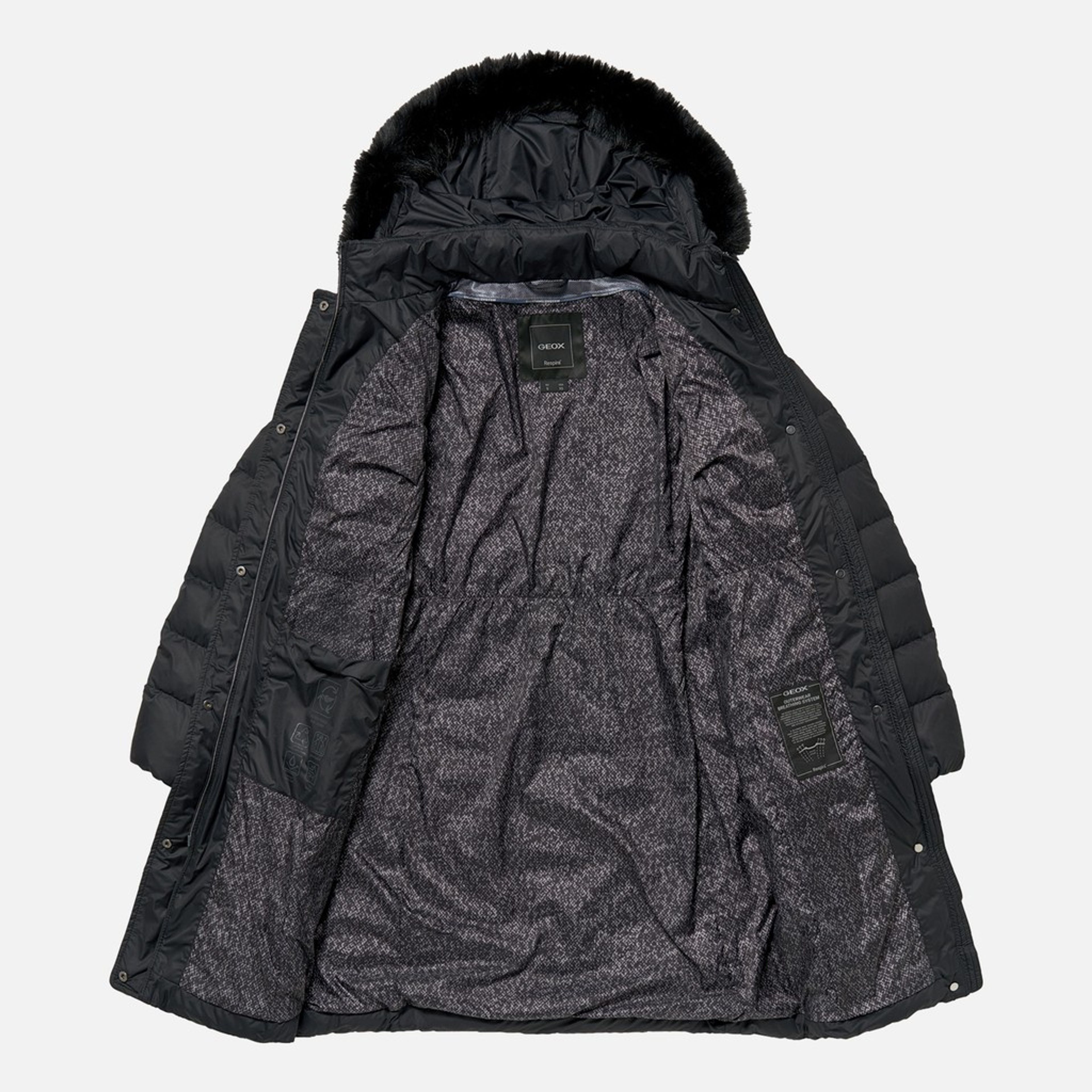 Czarna damska kurtka puchowa Geox Catria - 004