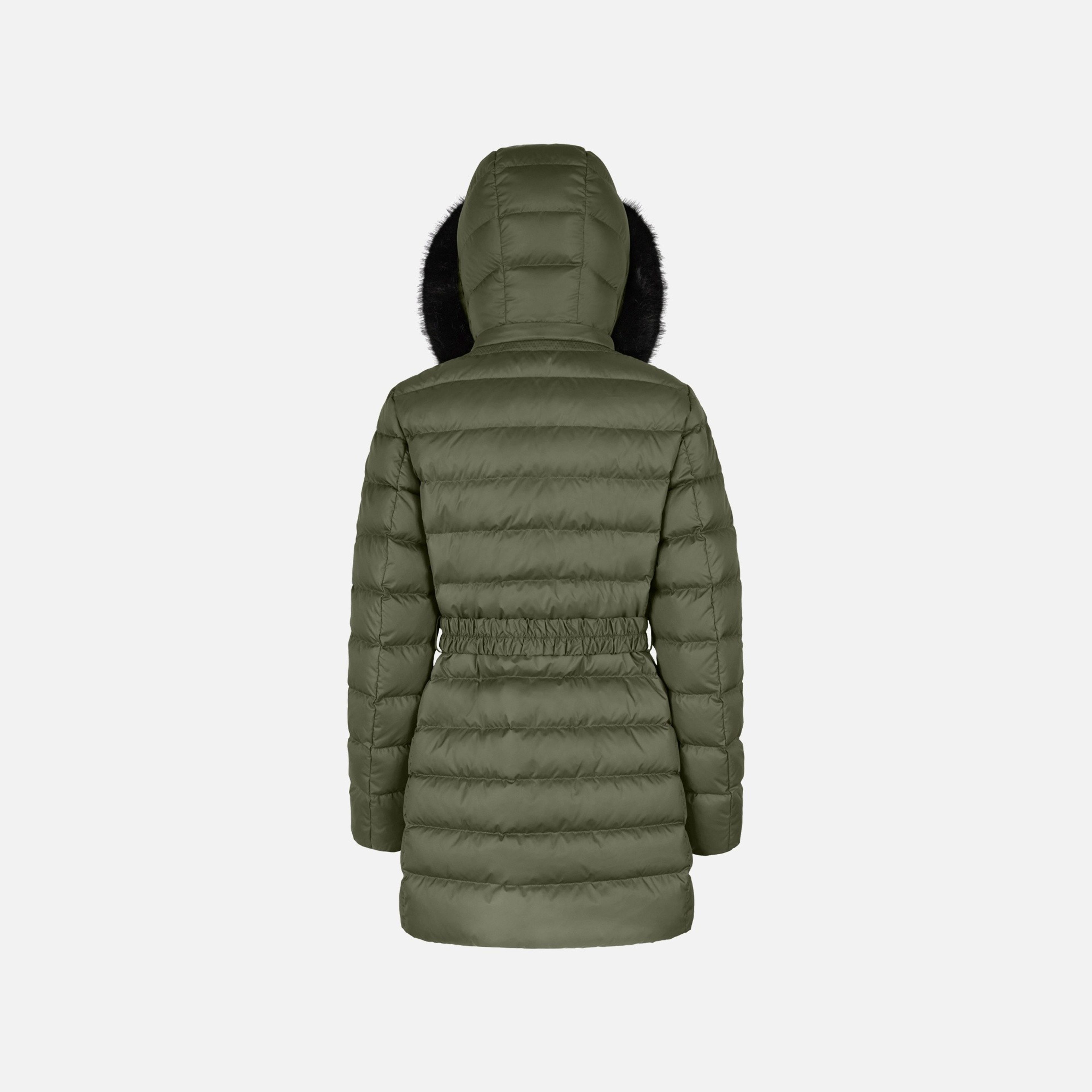 Khaki dámská péřová bunda Geox Catria - 008