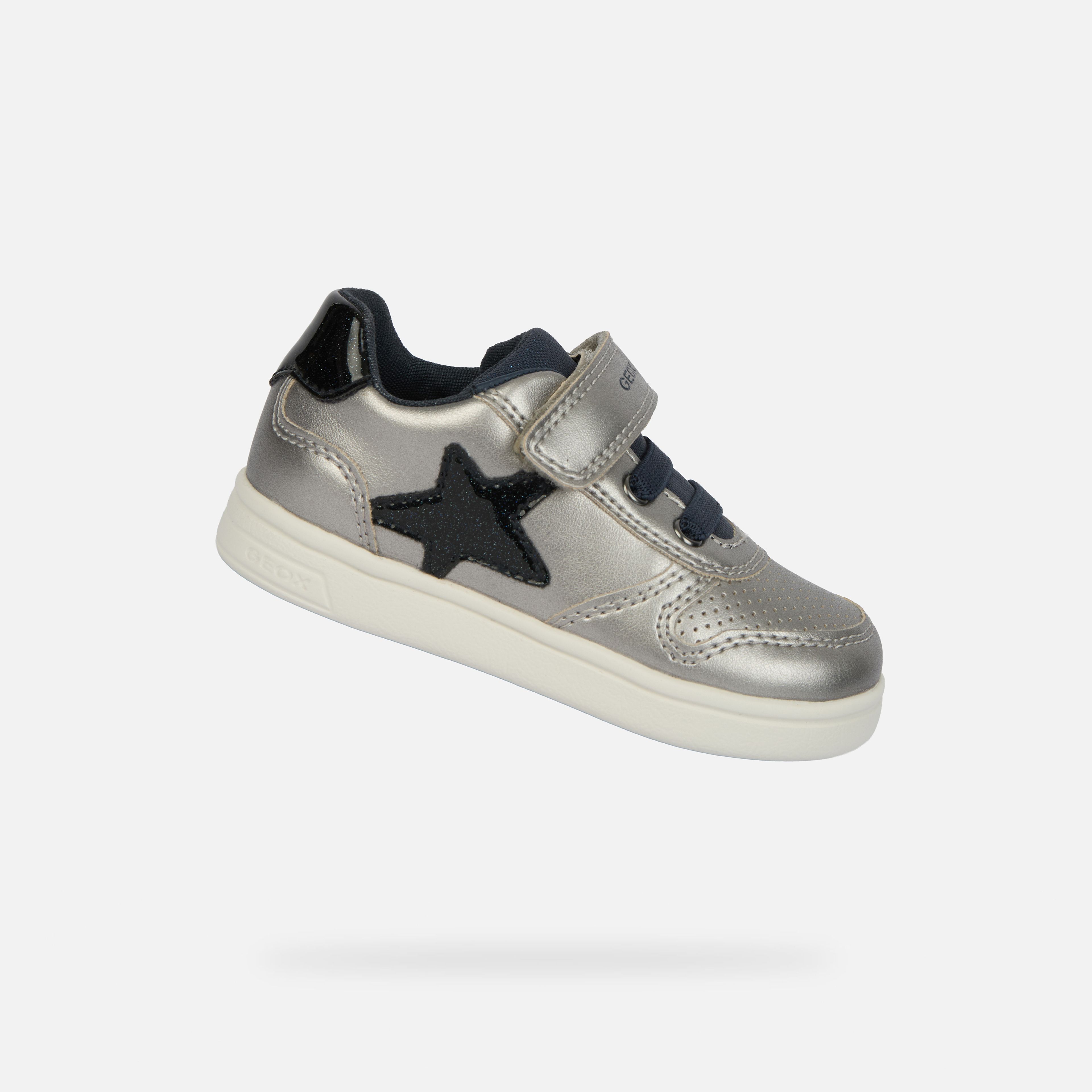 Srebrne dziewczęce sneakersy Geox Djrock