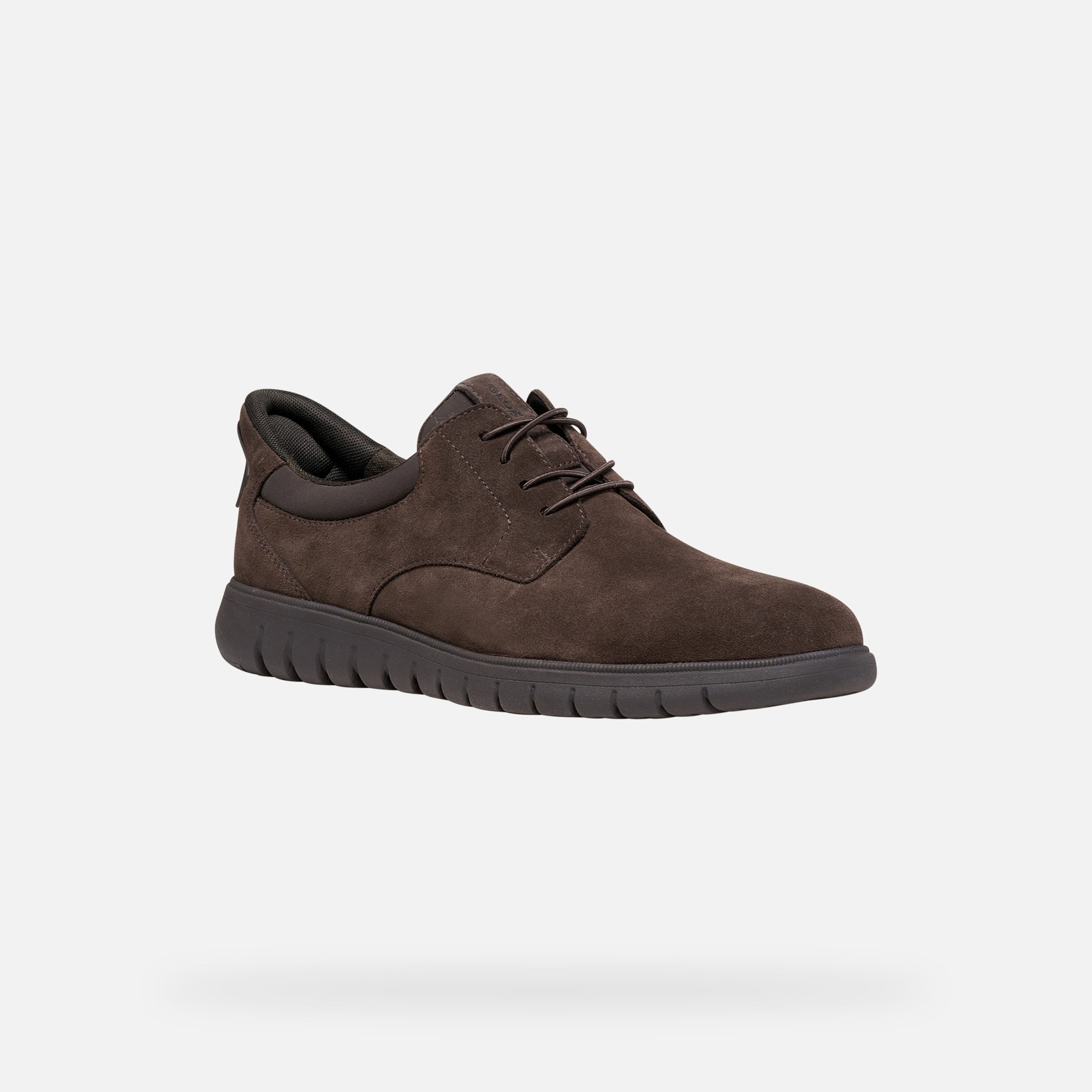 Ciemnobrązowe męskie buty wizytowe Geox Flextride F Plus - 003
