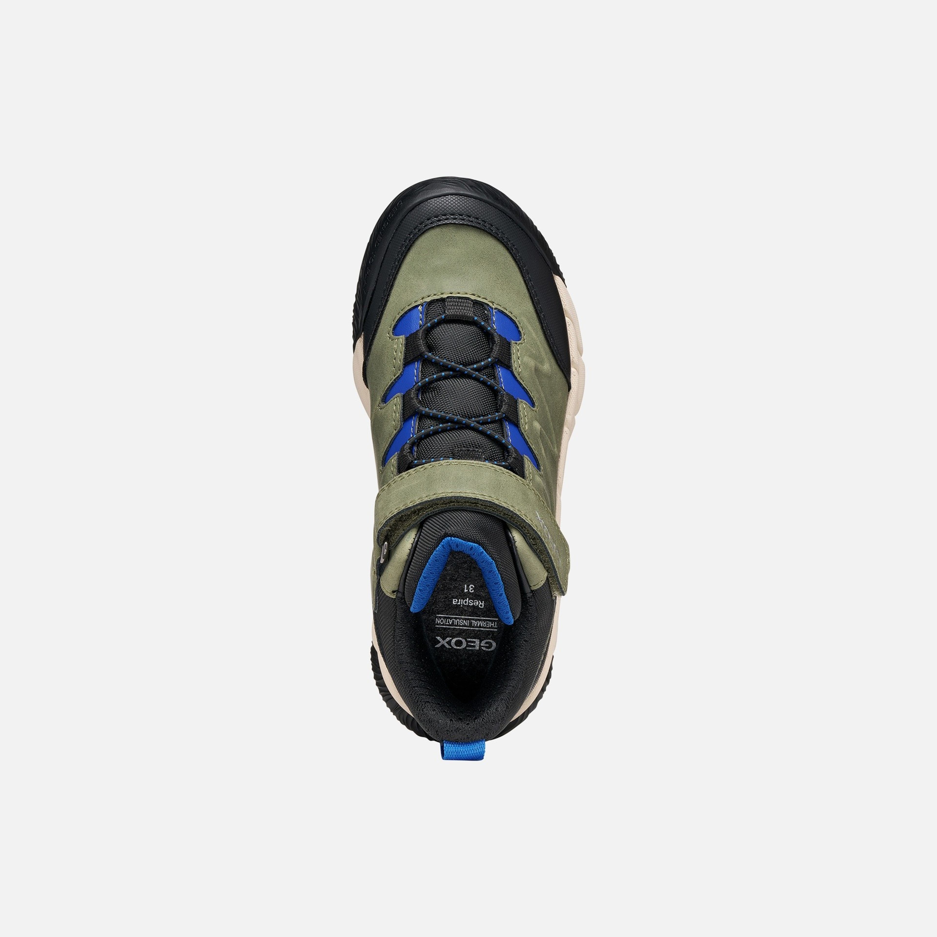 Khaki zateplená chlapčenská členková obuv Geox Flexyper Pro B - 006