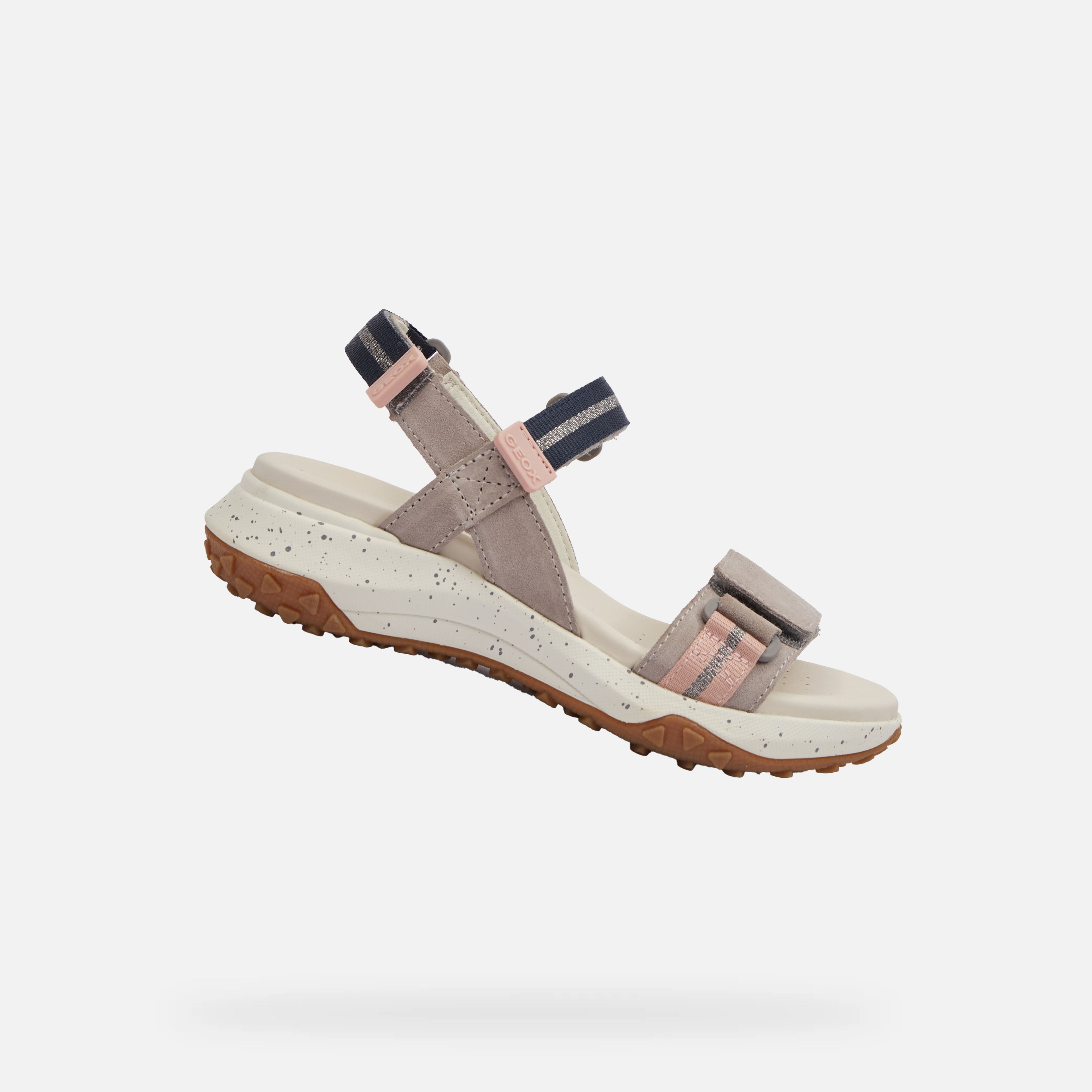 Sivé dámske sandále Geox Sorapis + Grip