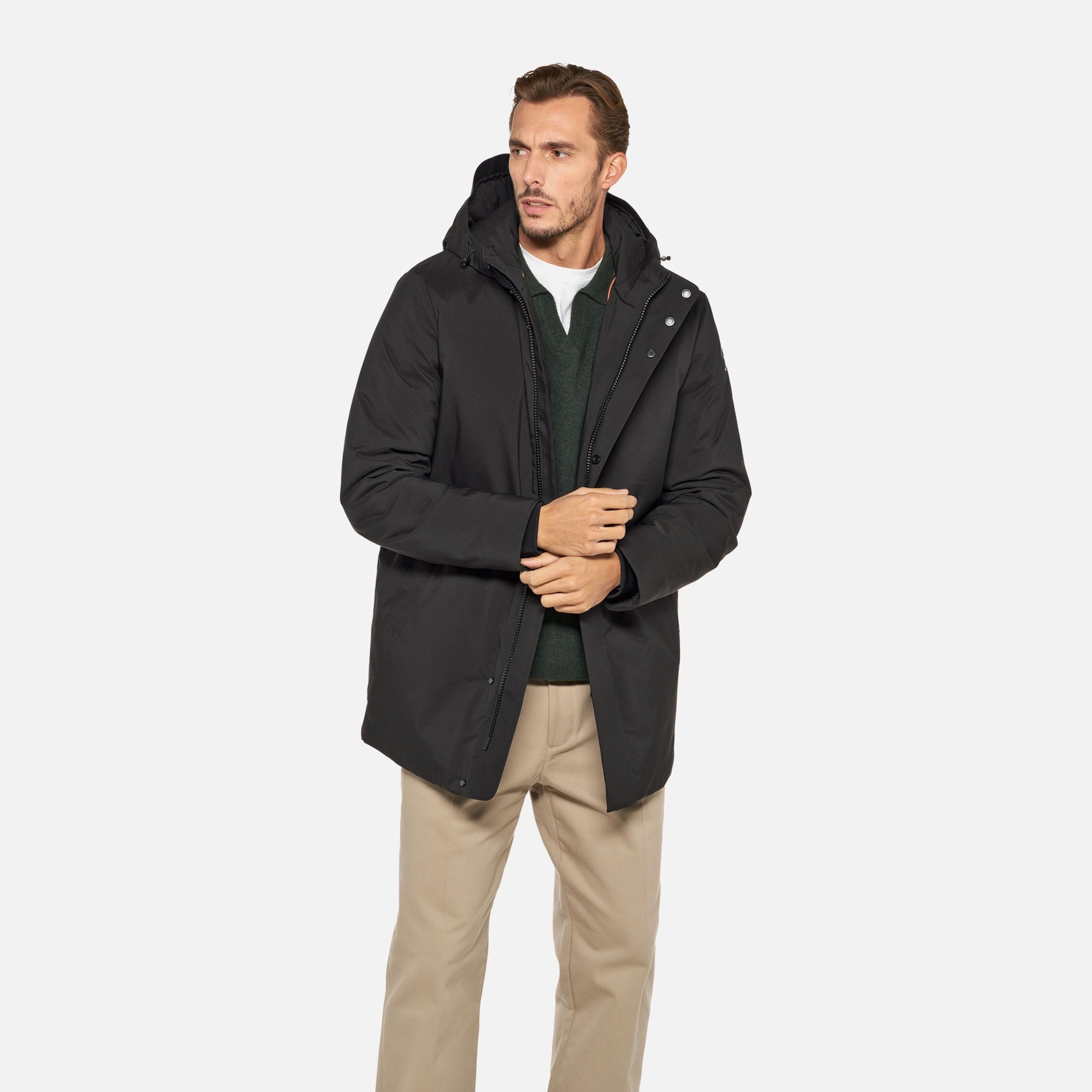 Czarna męska parka Geox Spherica - 001