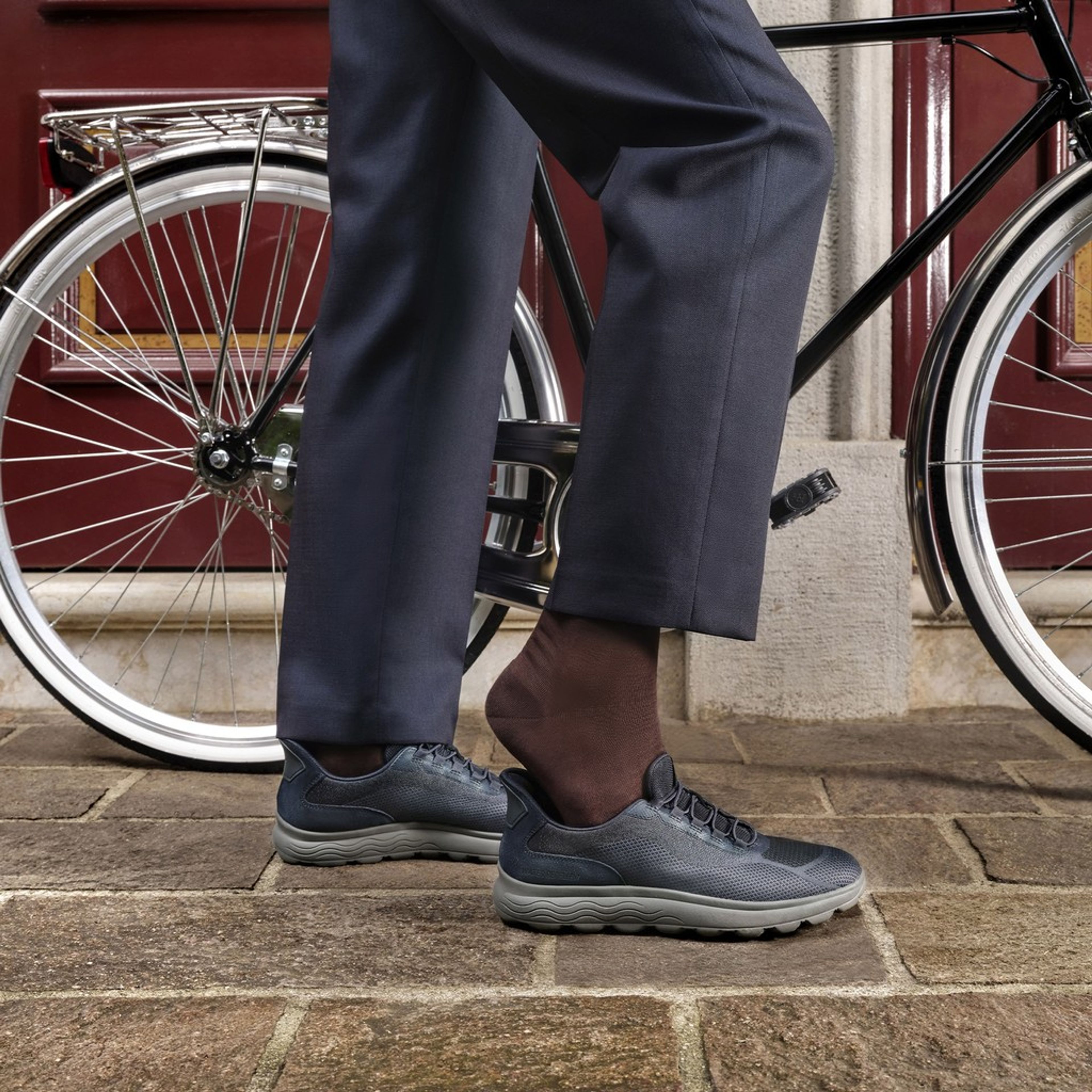 Sneakers albastru închis pentru bărbați Geox Spherica Plus WR - 014