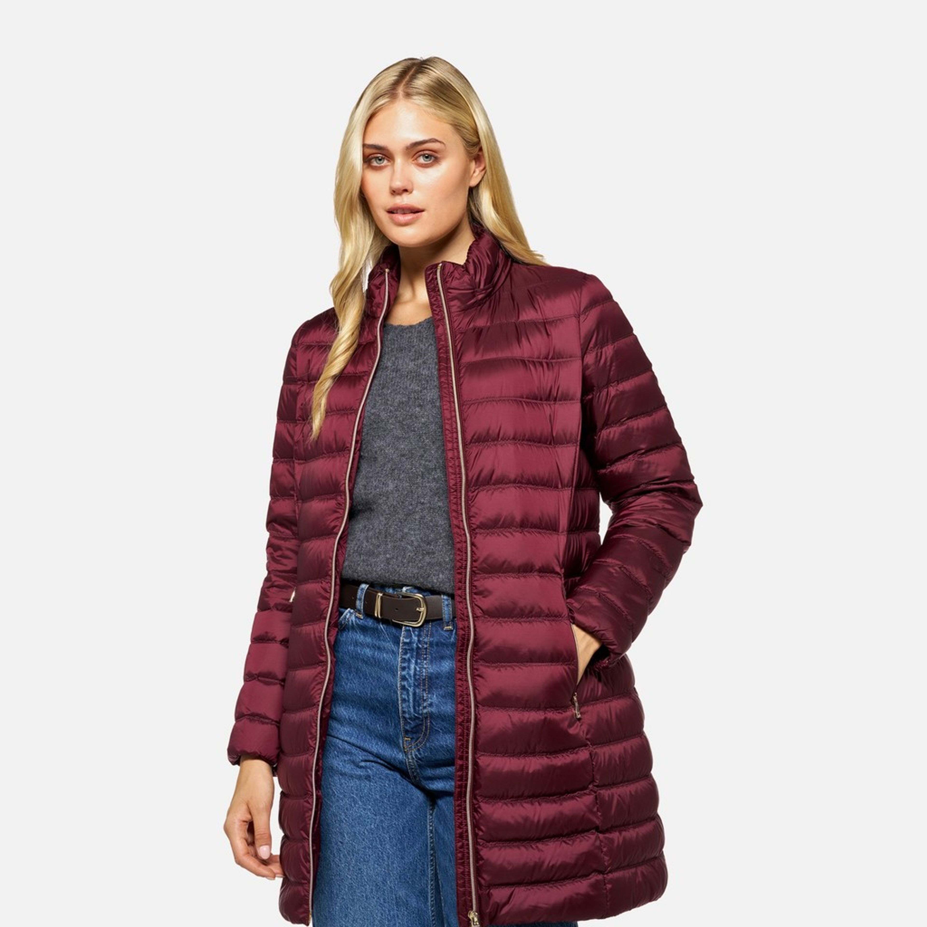 Vínová dámska páperová bunda Geox Jaysen - 003