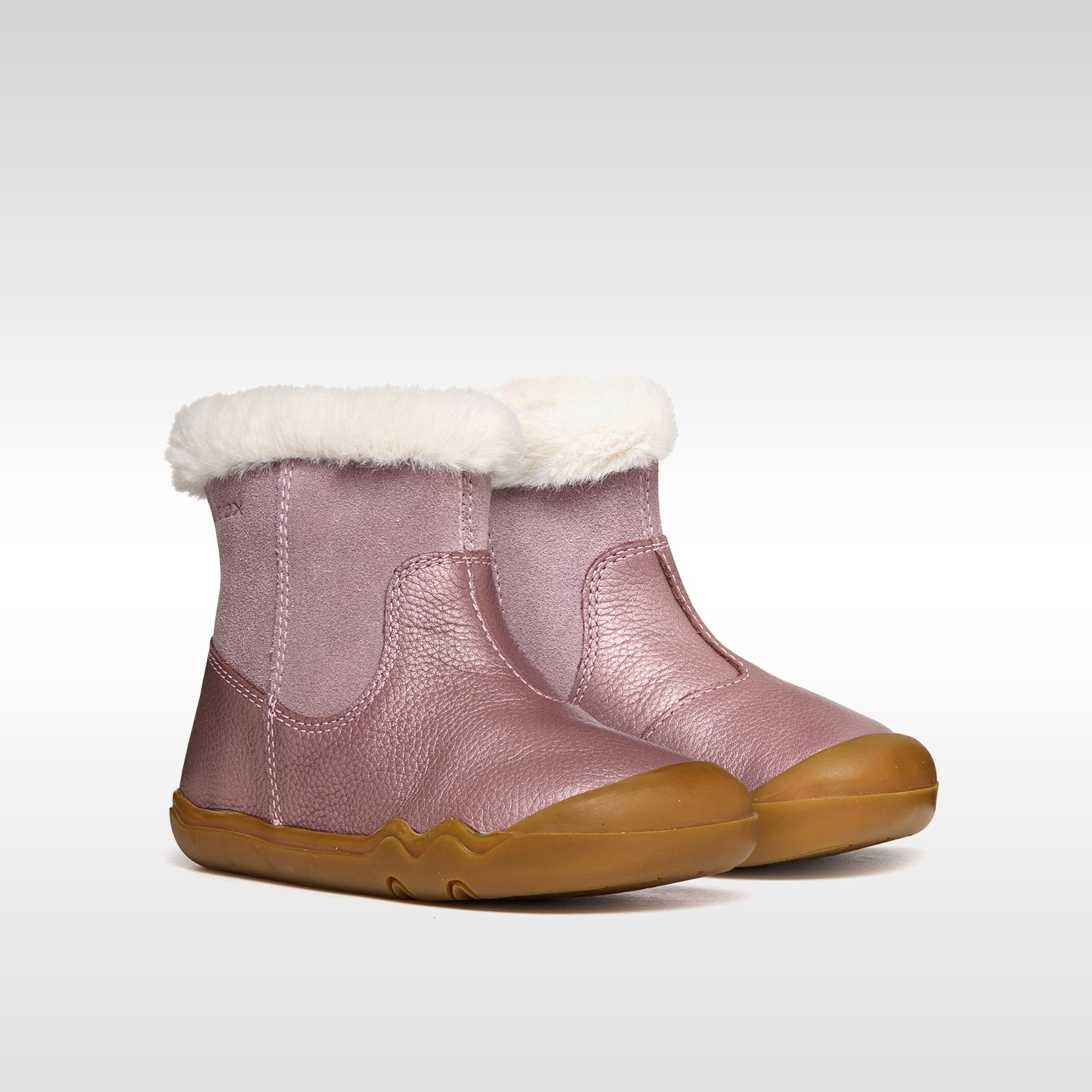 Růžová dívčí barefoot kotníková obuv Geox Steppieup - 008