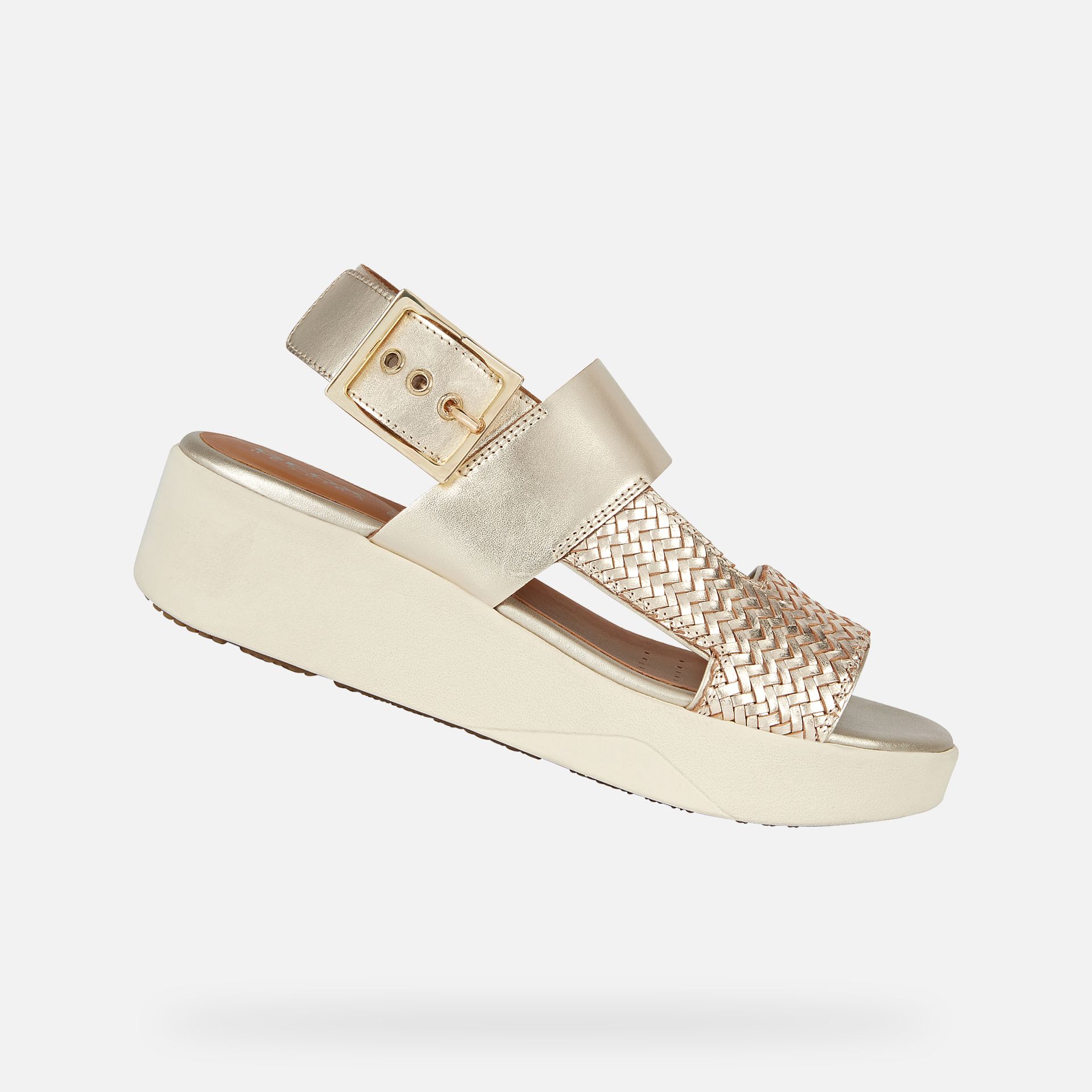 Zlaté dámské sandály Geox Laudara - 001