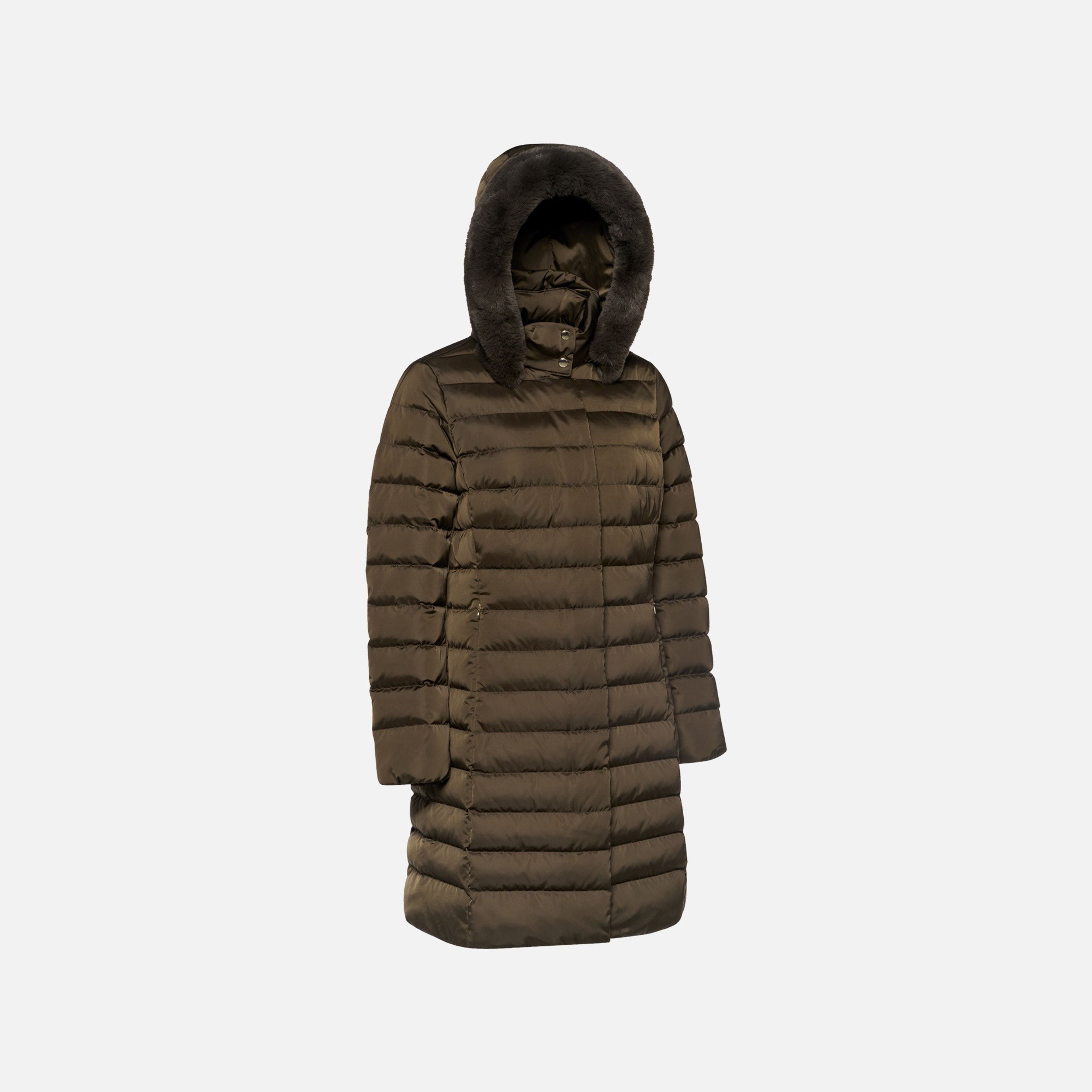 Khaki dámská péřová bunda Geox Bettanie - 003