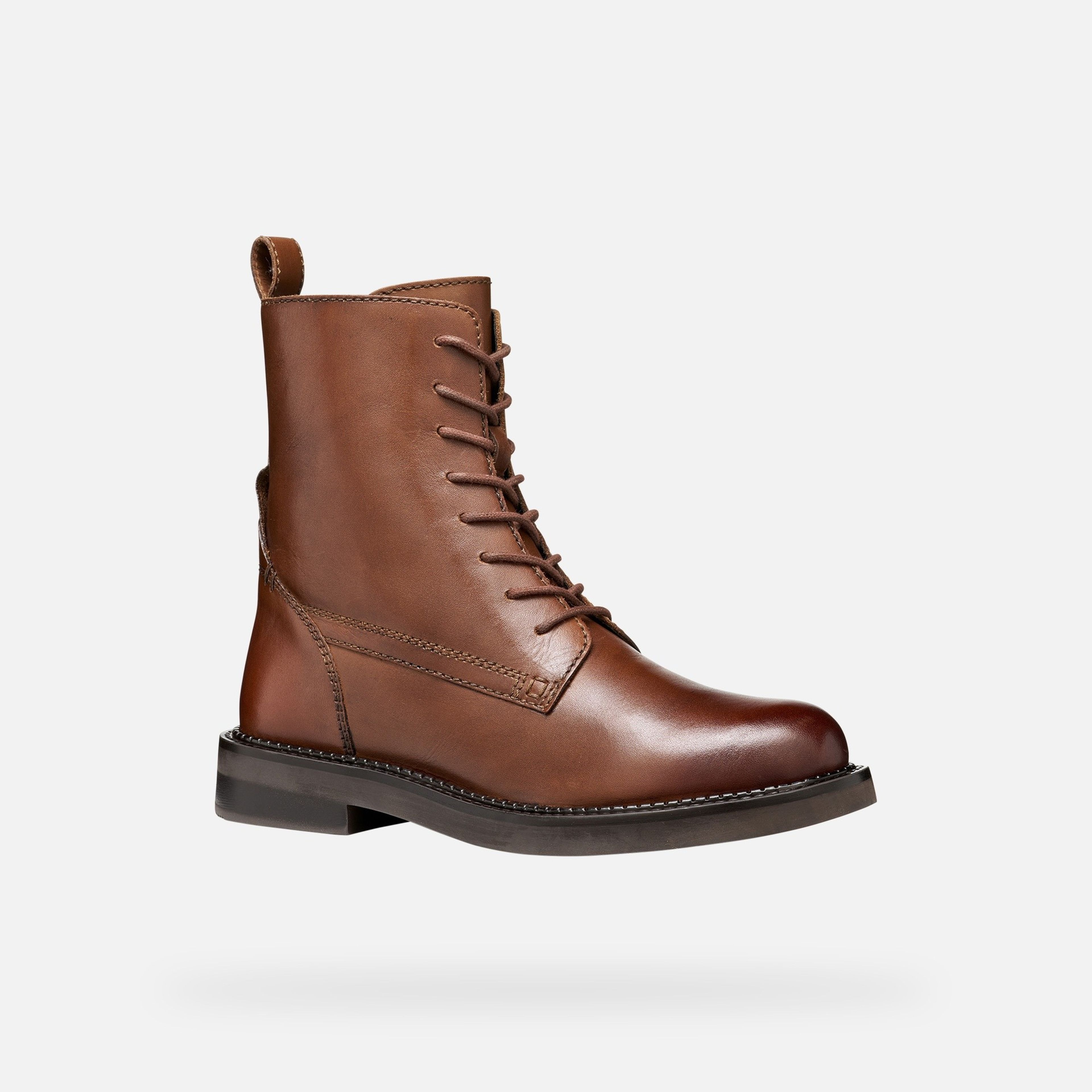 Ciemnobrązowe damskie buty za kostkę Geox Serilda - 012