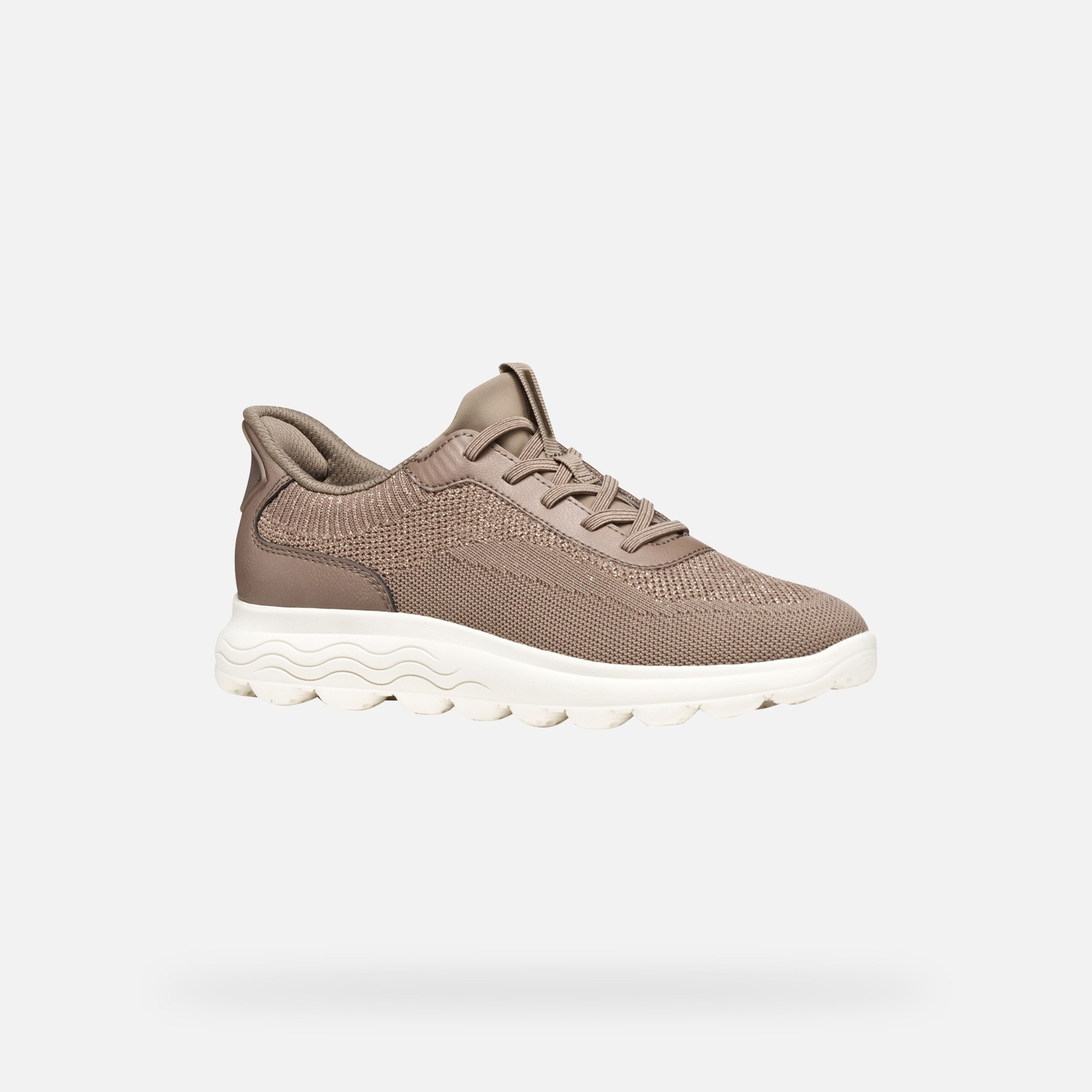 Brązowe damskie tenisówki Geox Spherica Plus Fast in - 003
