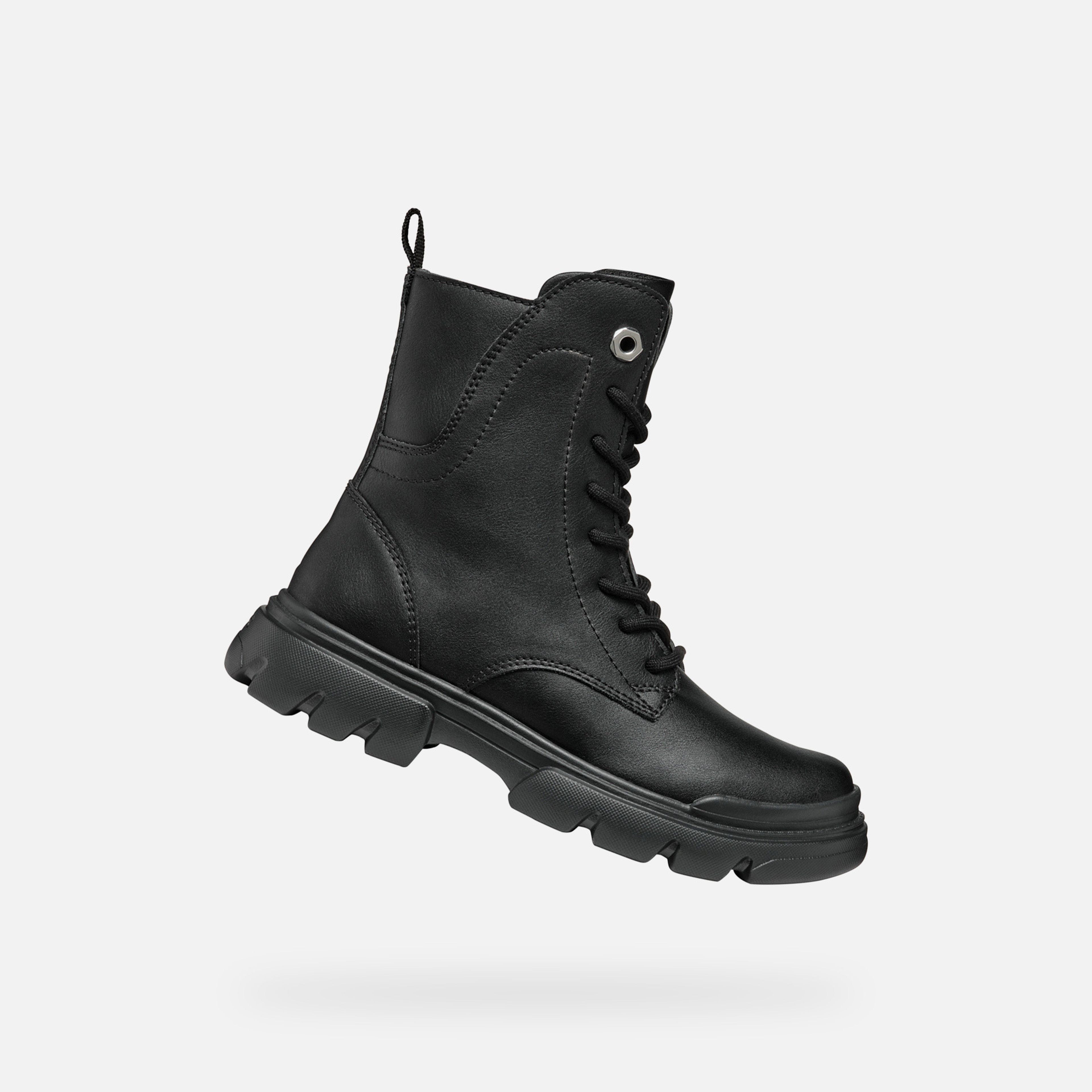 Czarne dziewczęce buty za kostkę Geox Junette