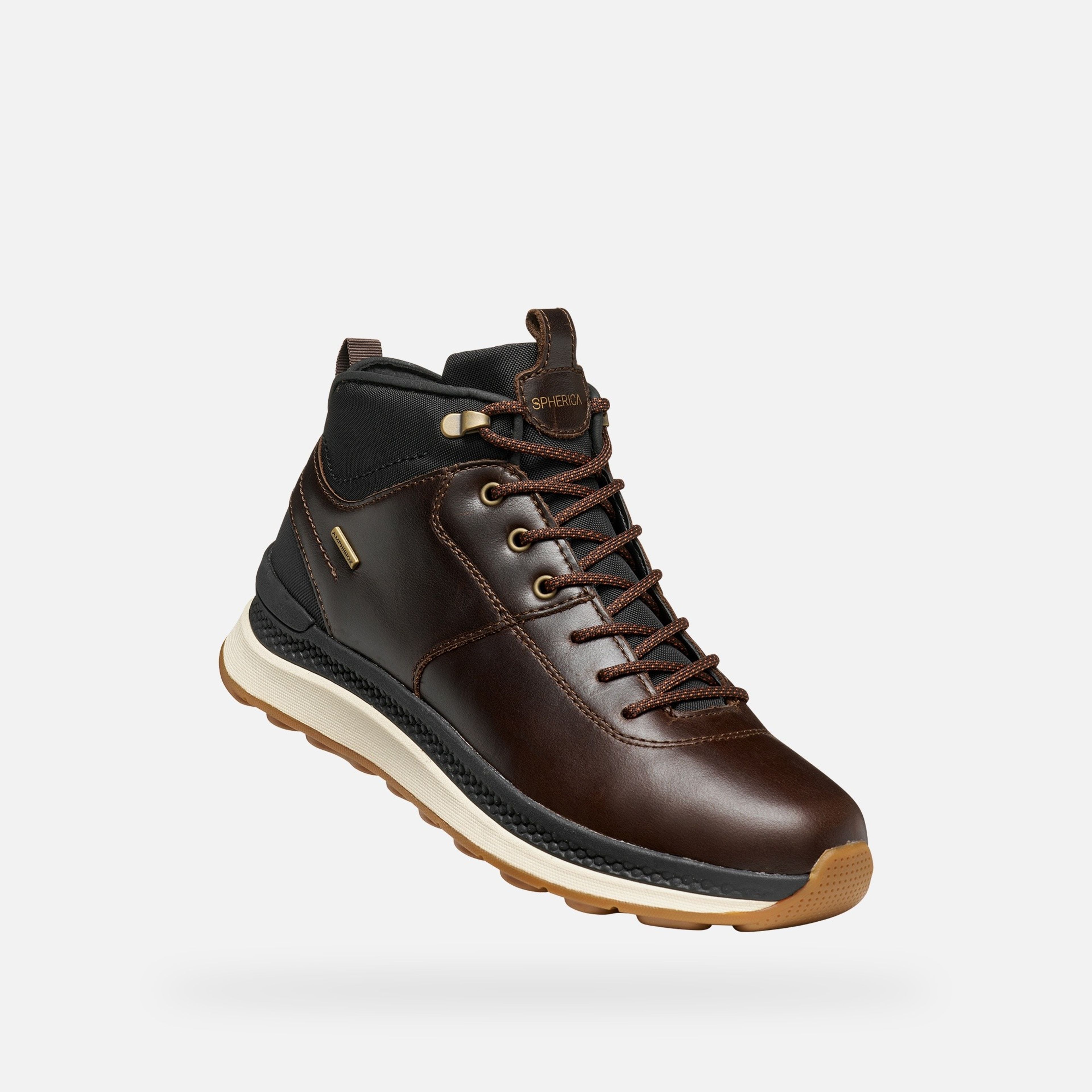 Ciemnobrązowe męskie buty za kostkę Geox Spherica Actif X2 - 005