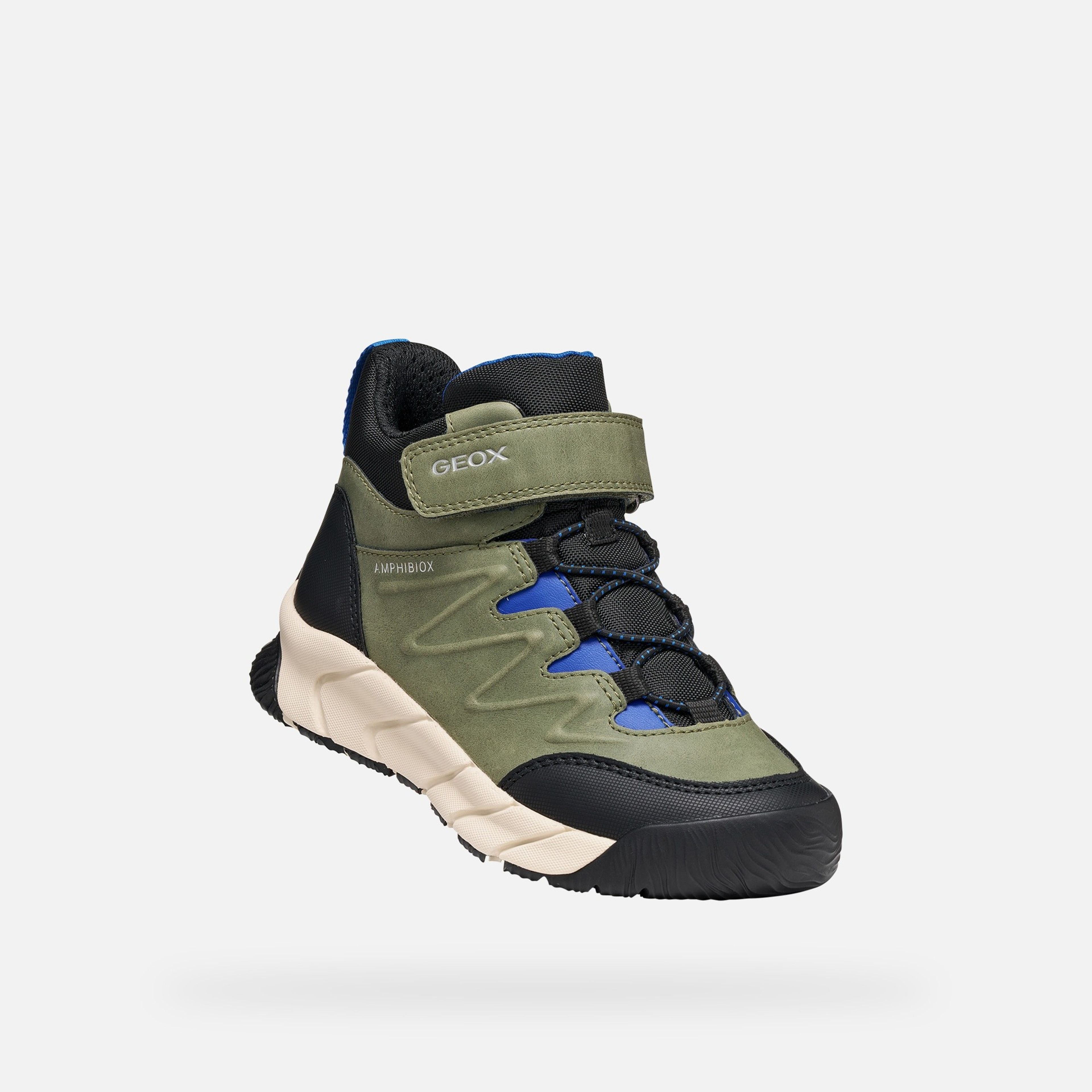 Khaki zateplená chlapčenská členková obuv Geox Flexyper Pro B - 005