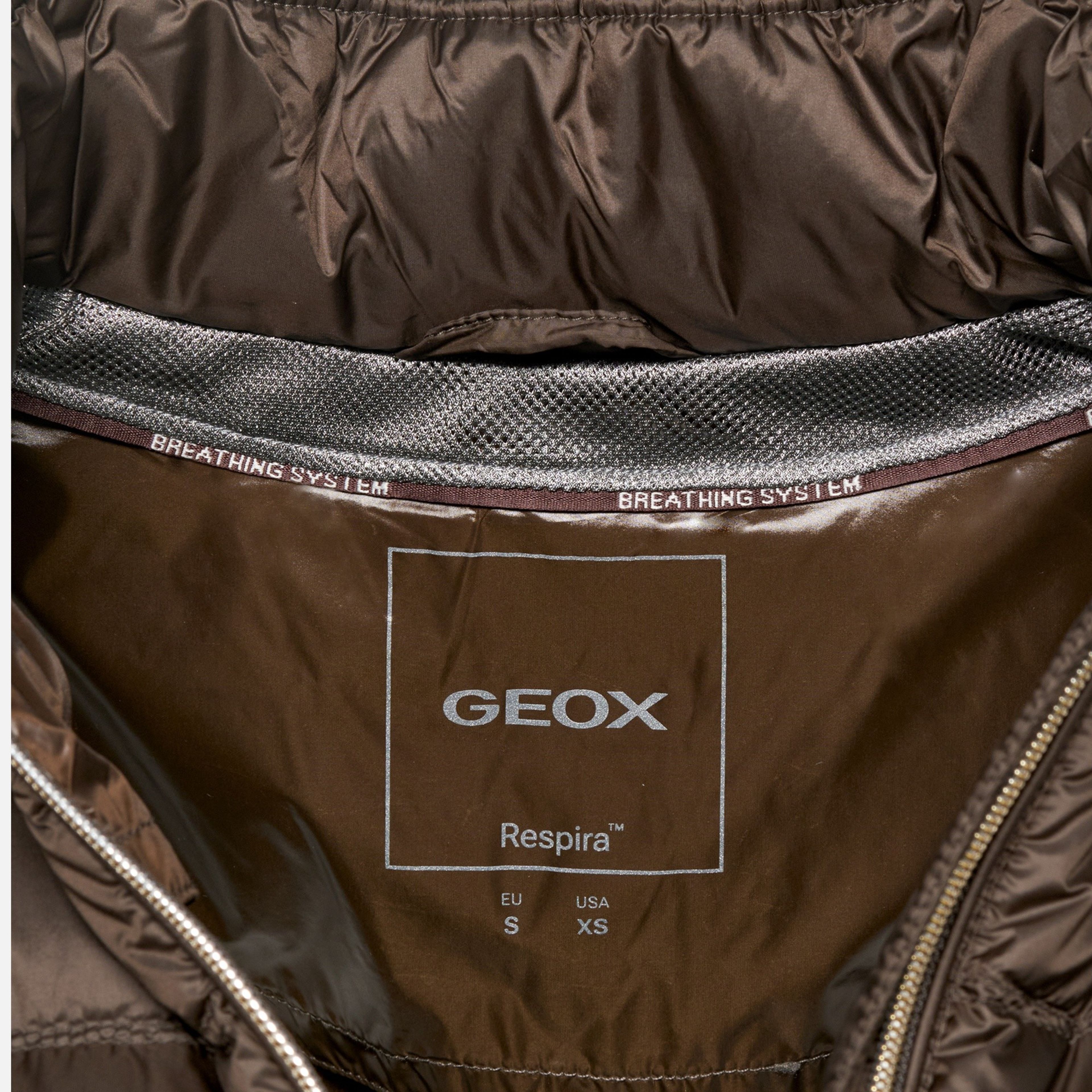 Tmavě hnědá dámská péřová bunda Geox Jaysen - 011