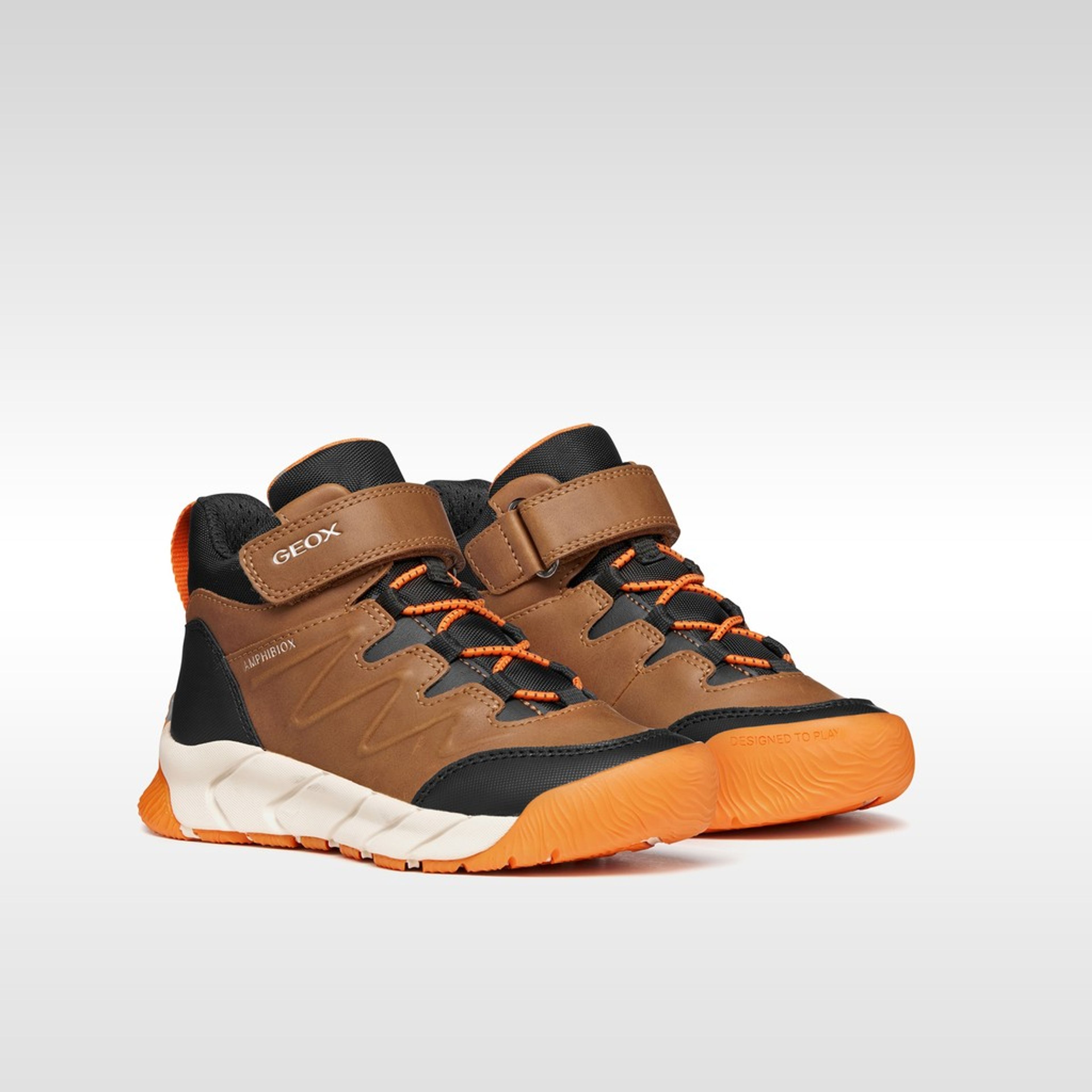Hnedá zateplená chlapčenská členková obuv Geox Flexyper Pro B - 008