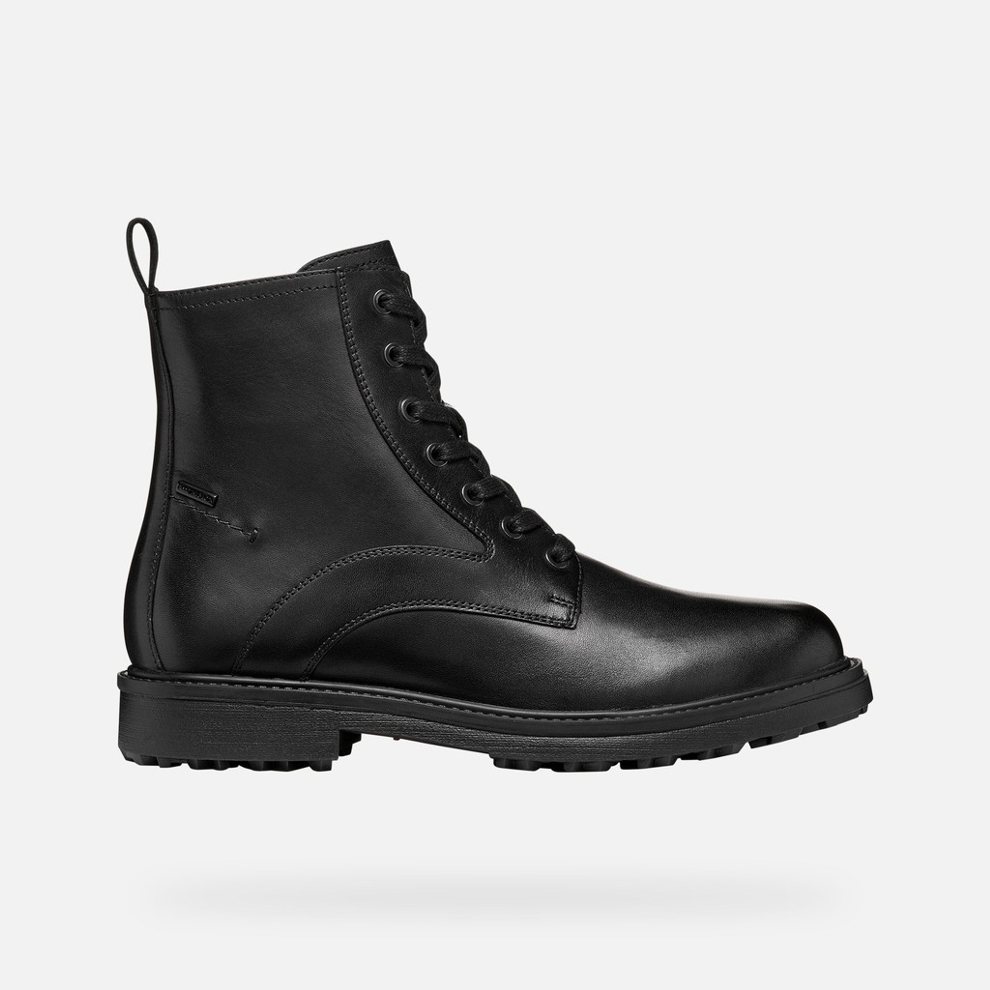 Czarne męskie buty za kostkę Geox Lagorai + Grip B A - 002