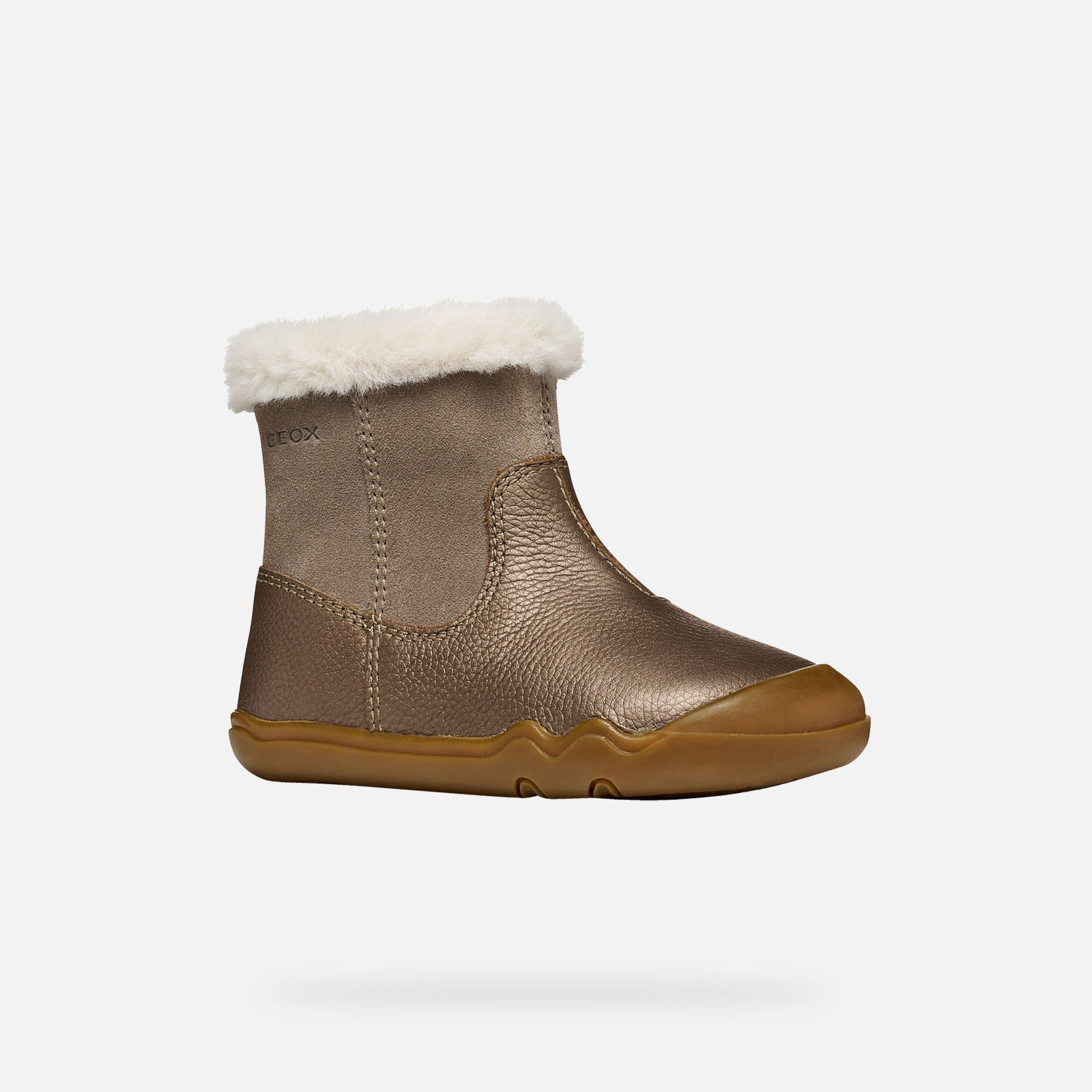 Hnědá dívčí barefoot kotníková obuv Geox Steppieup - 003