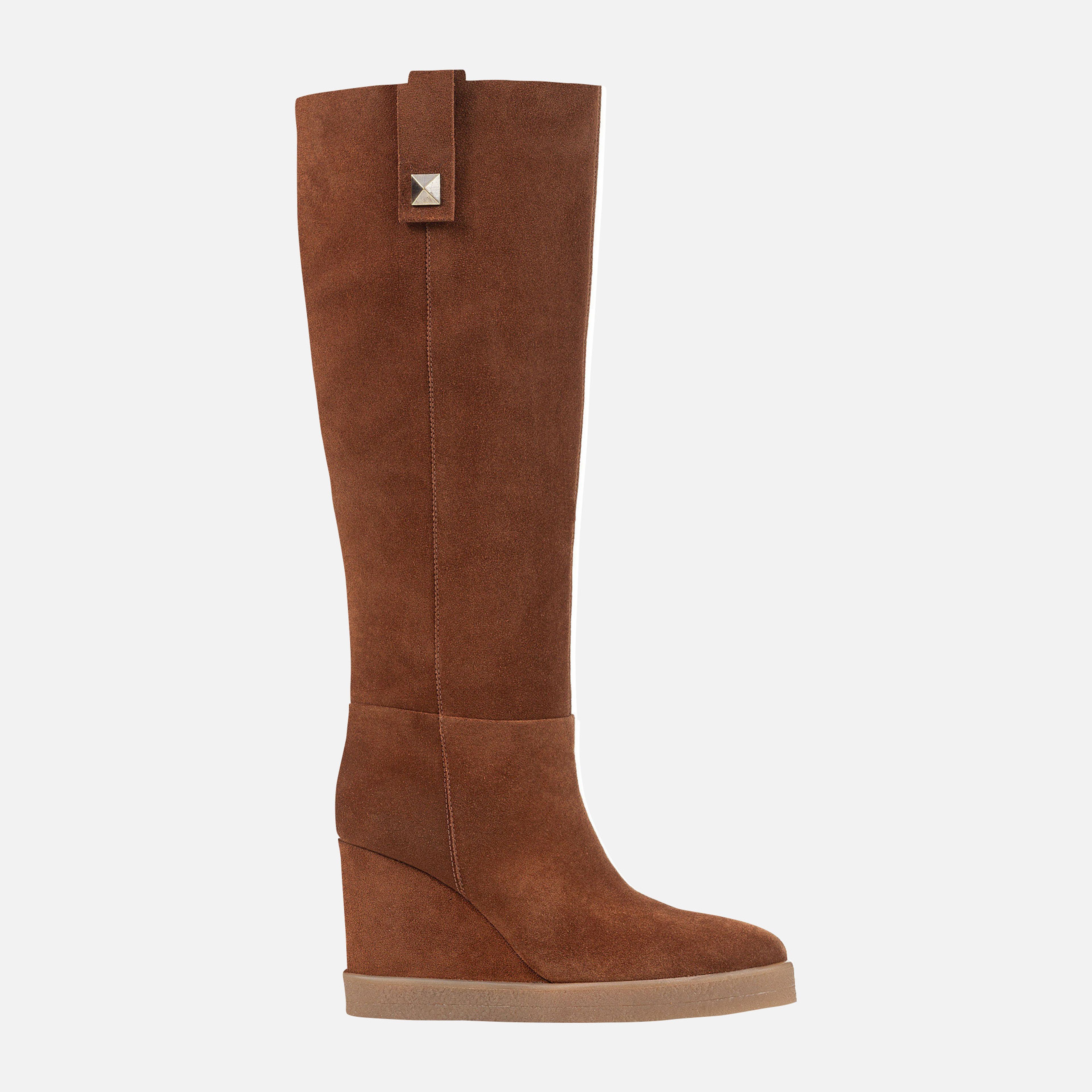 Hnedé dámske čižmy Geox Wedge