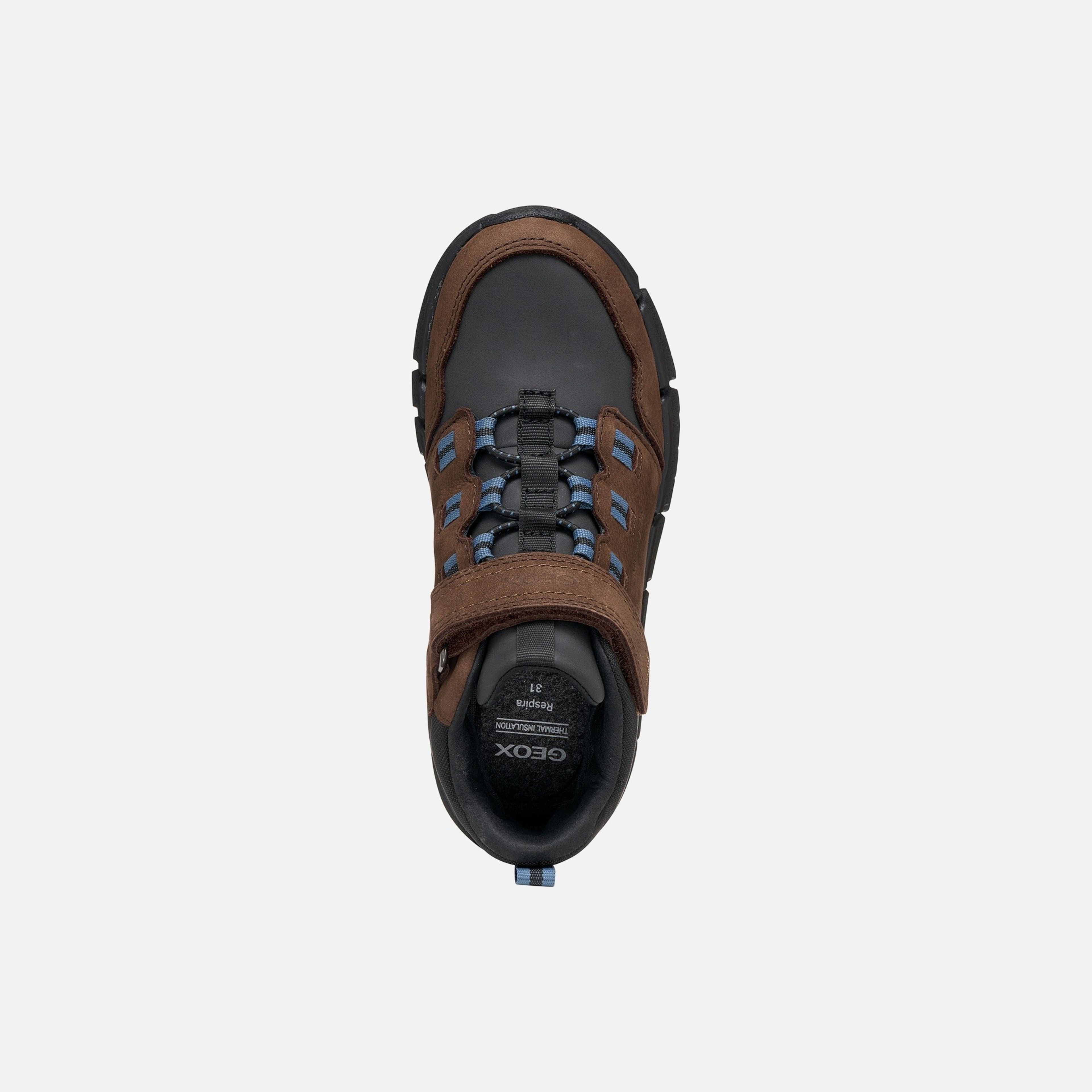 Ciemnobrązowe buty za kostkę chłopięce Geox Flexyper B ABX - 006