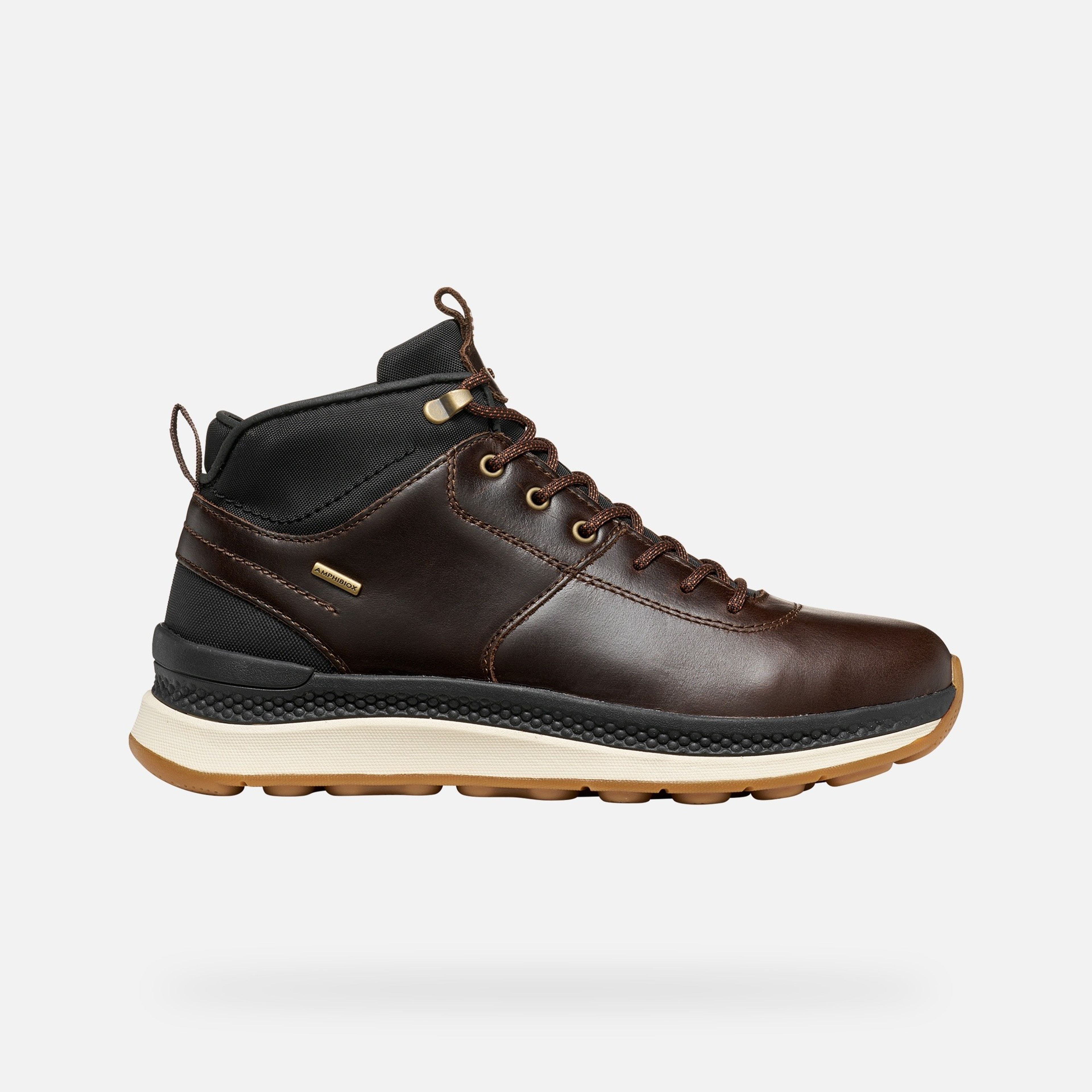 Ciemnobrązowe męskie buty za kostkę Geox Spherica Actif X2 - 002