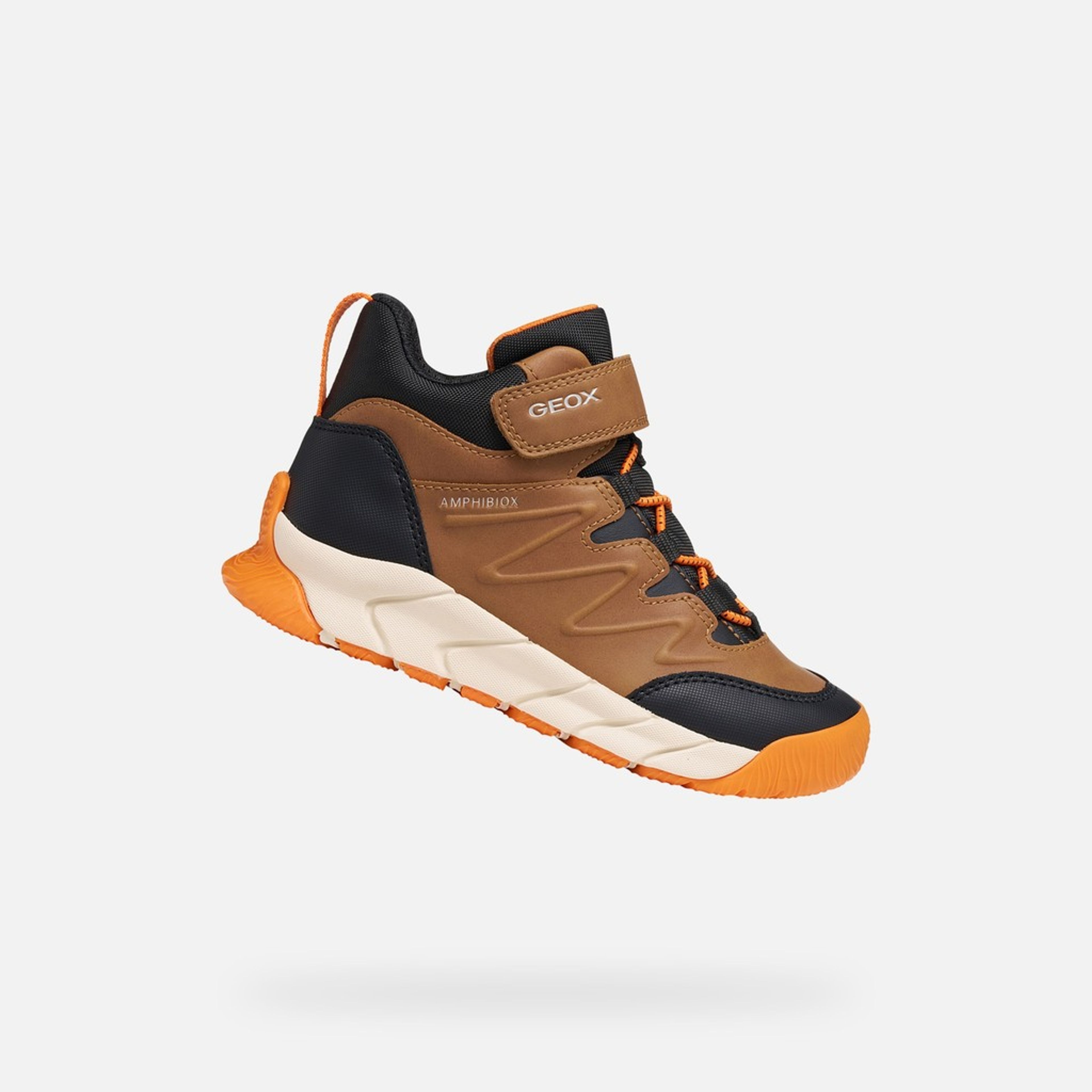 Hnedá zateplená chlapčenská členková obuv Geox Flexyper Pro B - 001