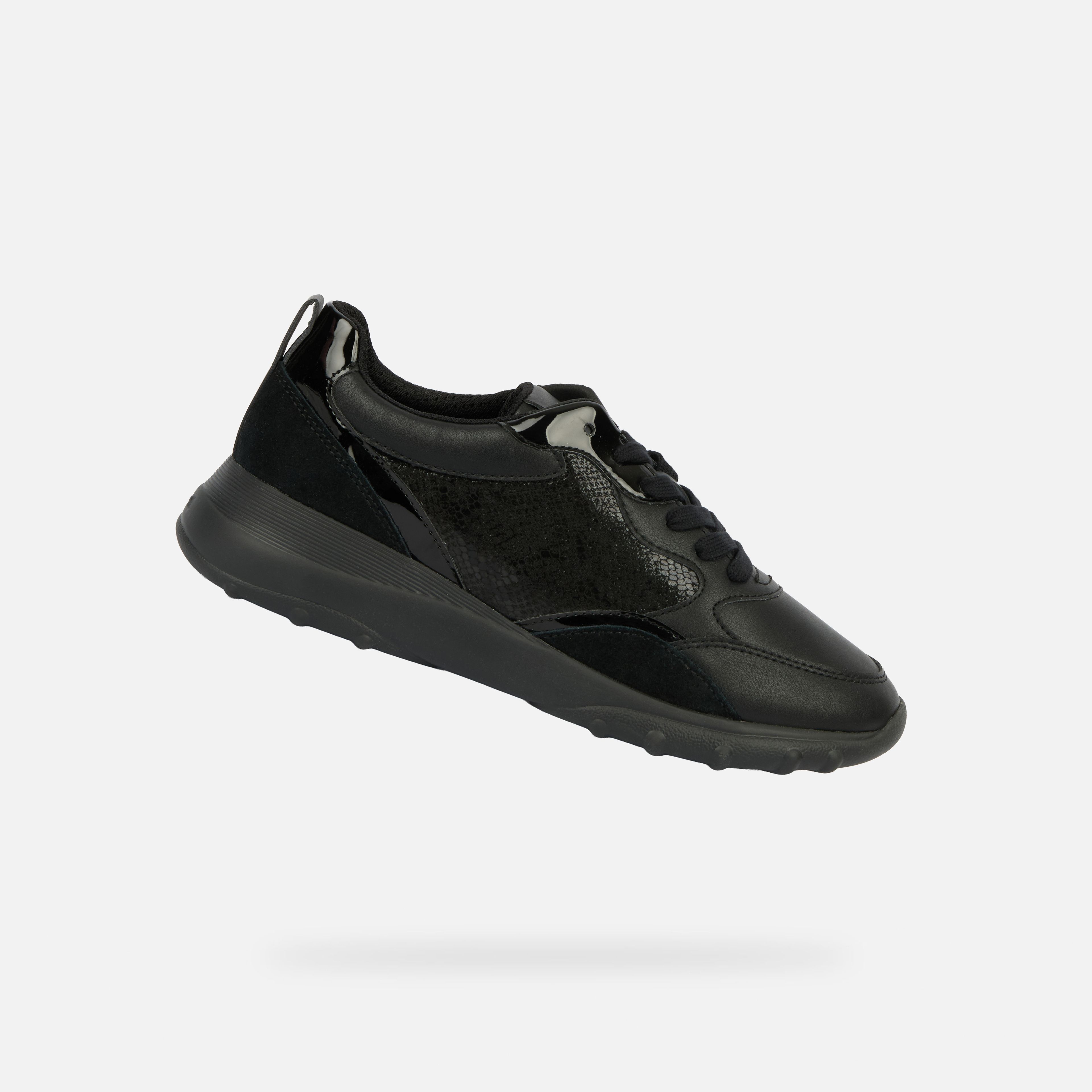 Czarne damskie sneakersy Geox Alleniee