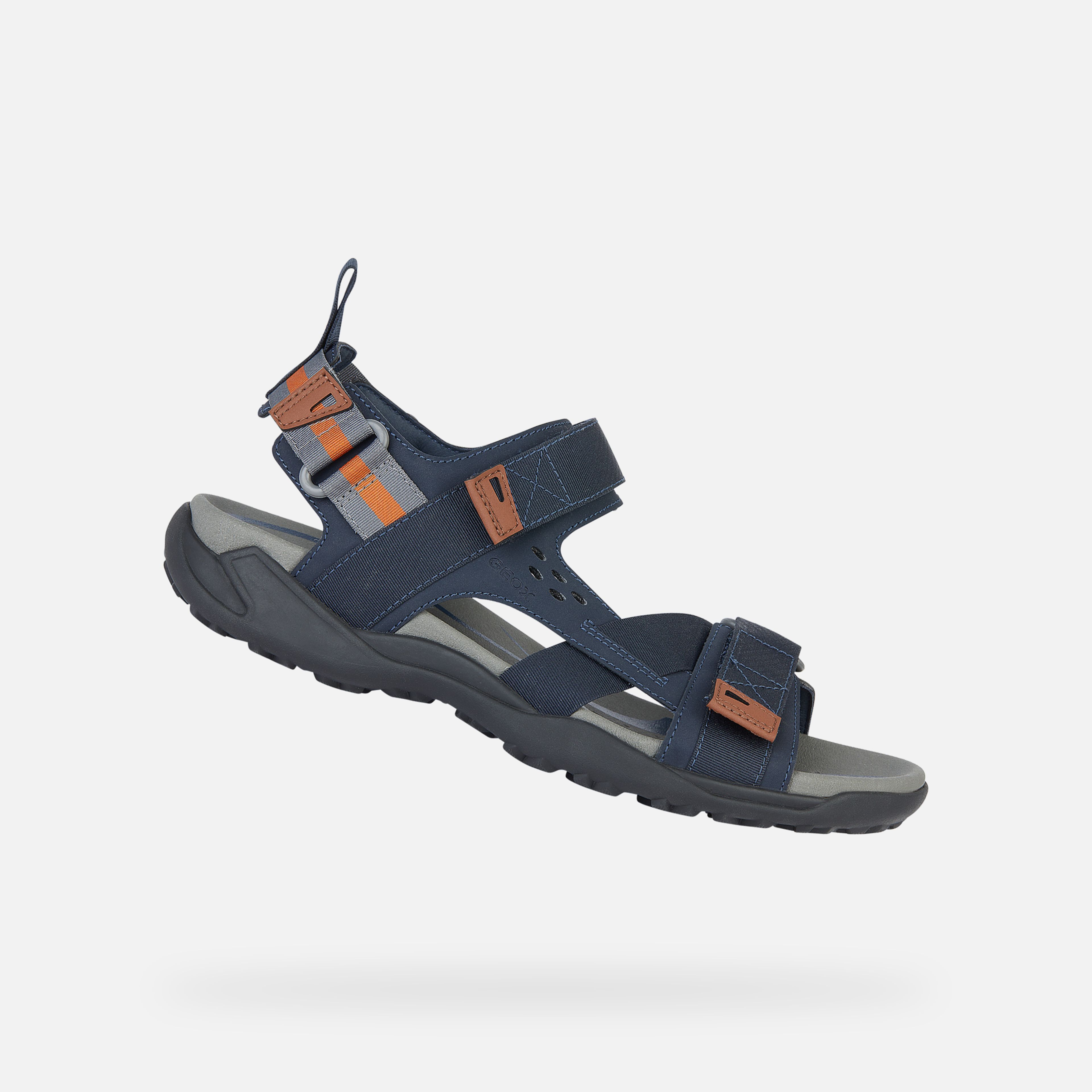 Granatowe sandały męskie Geox Terreno + uchwyt