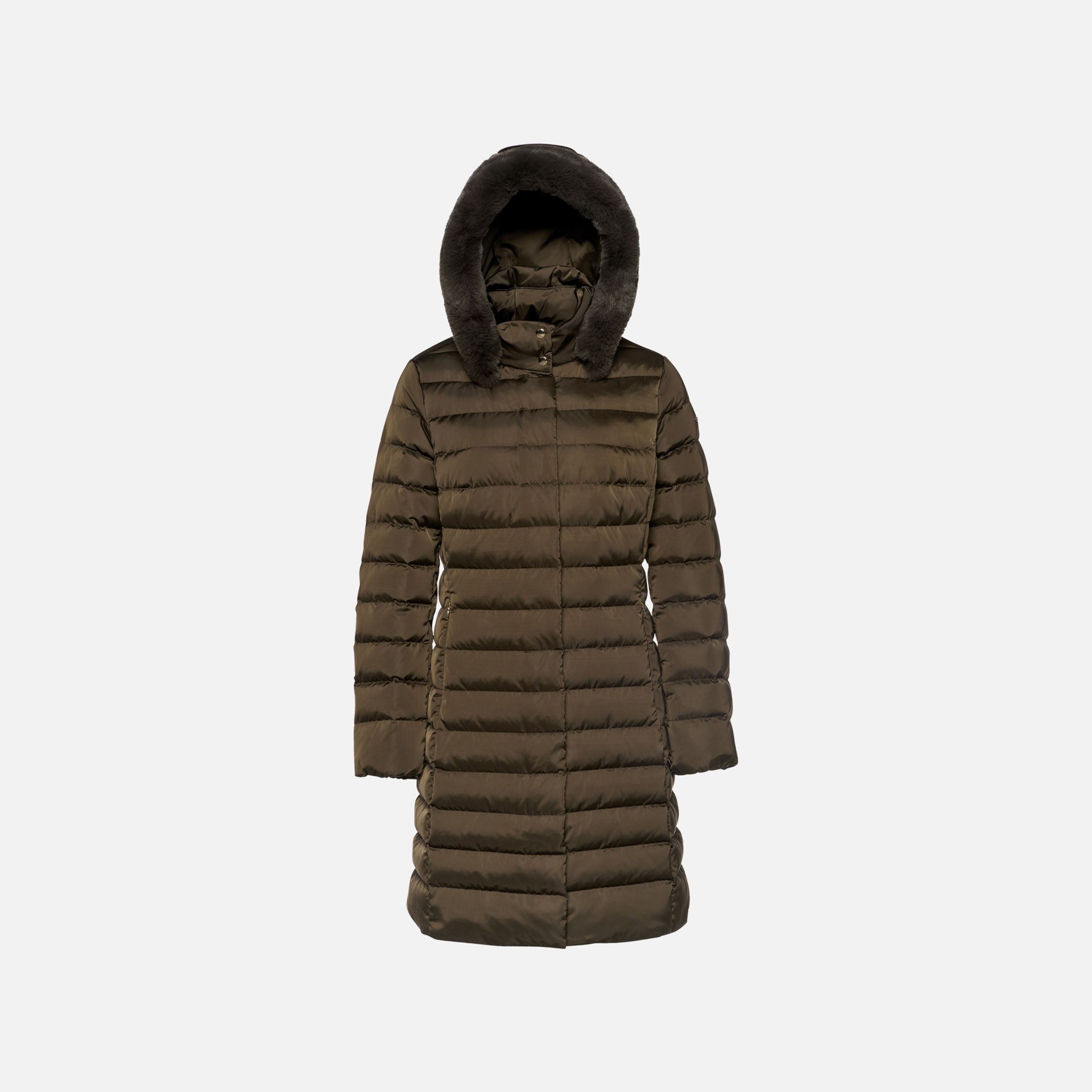 Khaki dámská péřová bunda Geox Bettanie - 001