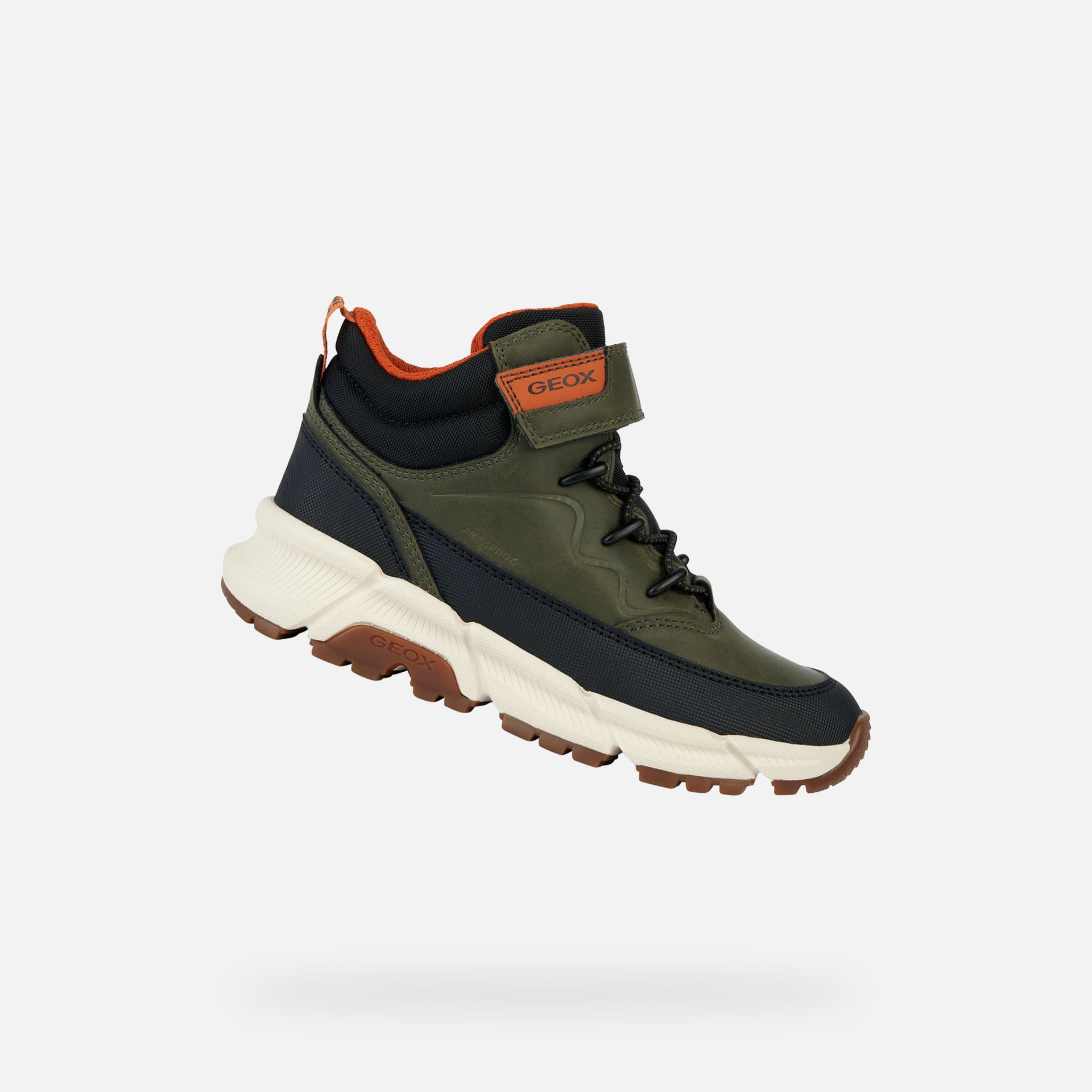 Khaki chlapčenská členková obuv Geox Flexyper Plus - 001
