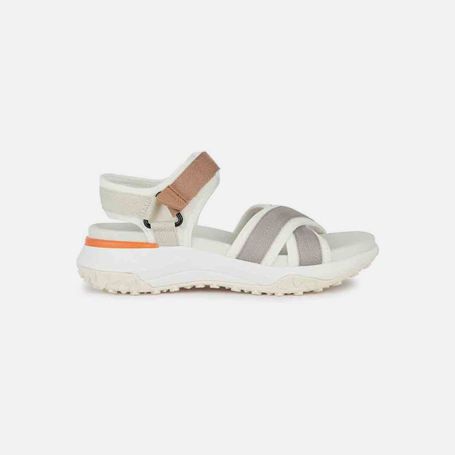 Geox Dames D Sorapis Grip A Sport Sandaal, White/LT Grey, 38 EU, Wit Lt Grey, 38 EU