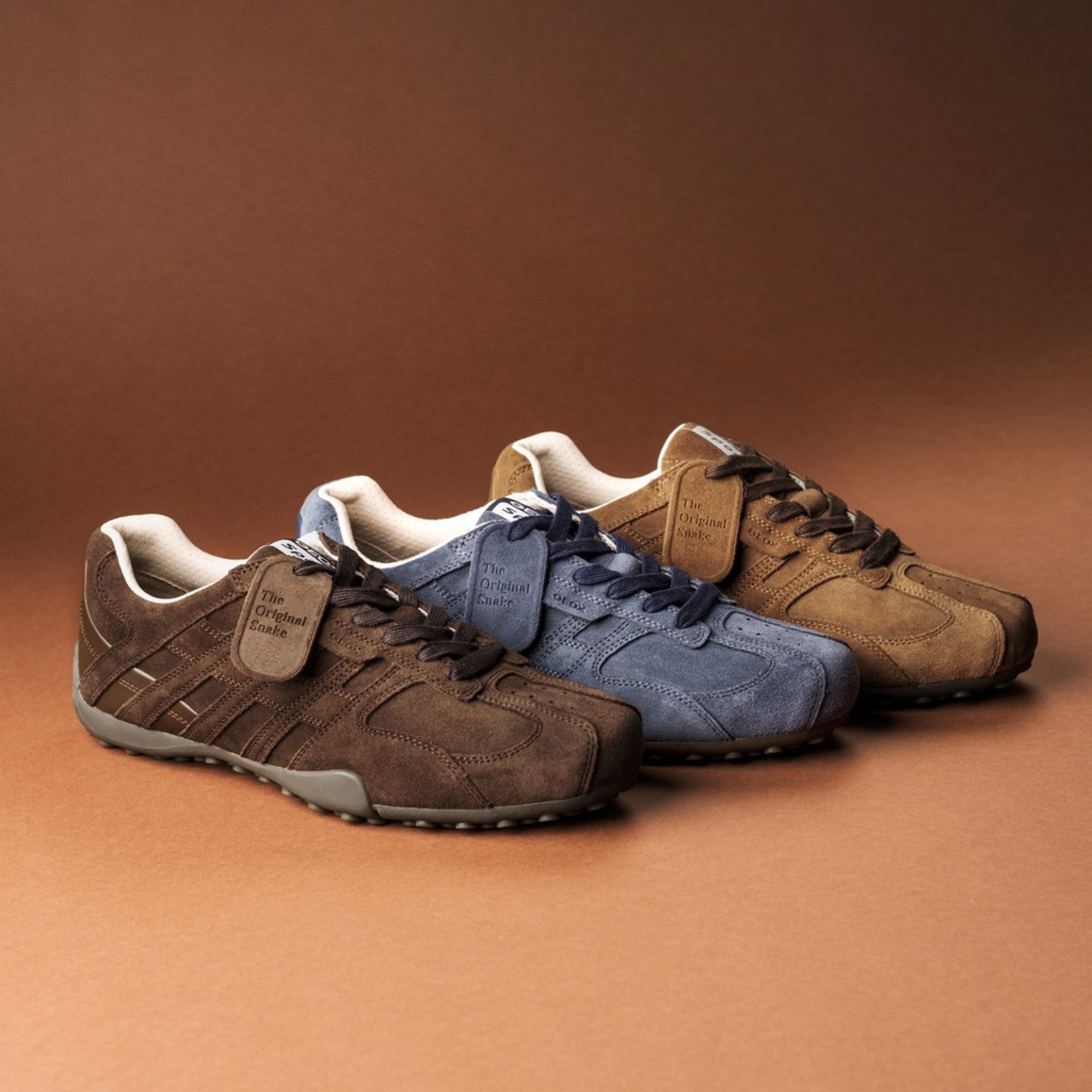 Sneakers maro închis pentru bărbați Geox Snake - 013