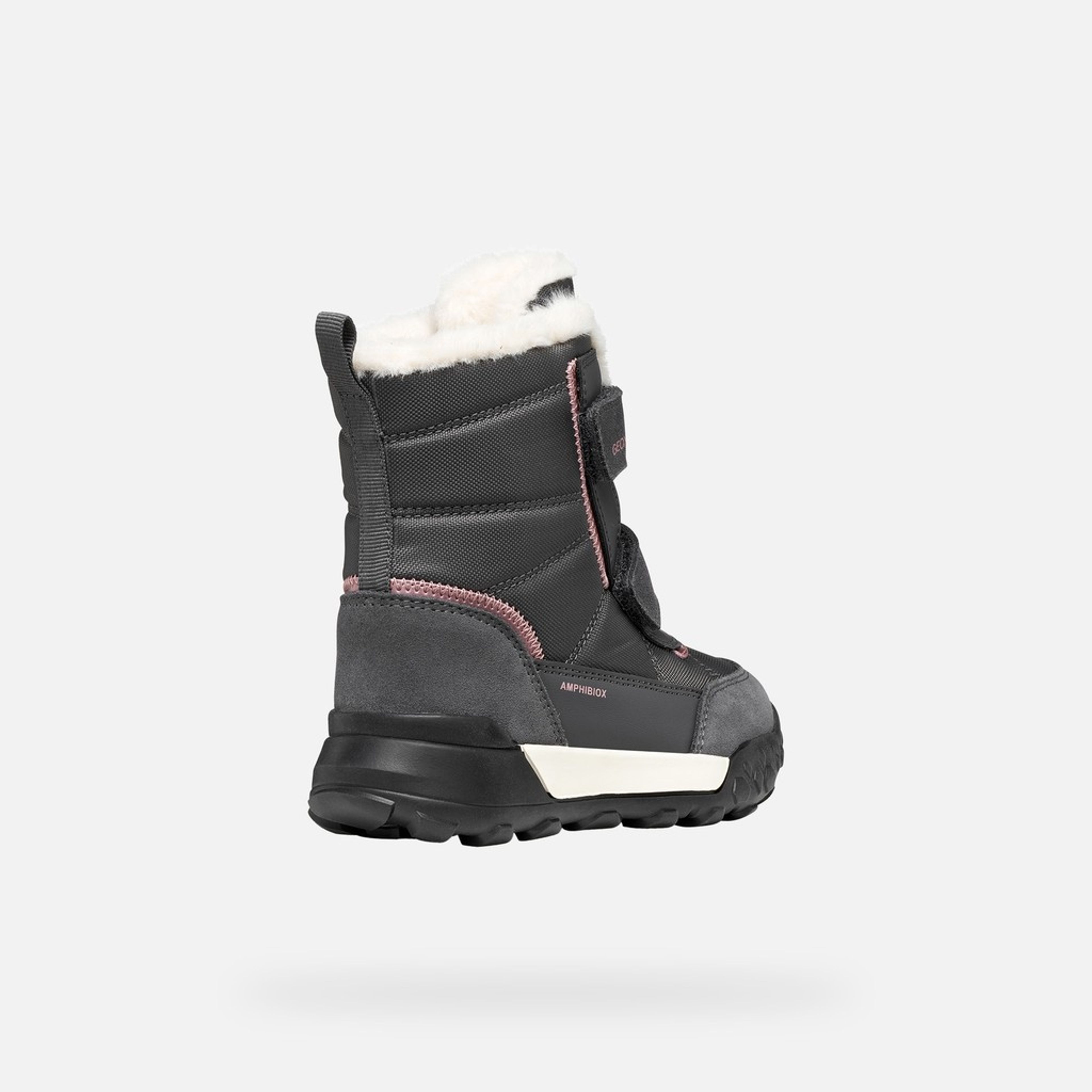 Ciemnoszare buty zimowe dla dziewczynek Geox Trekkyup - 004
