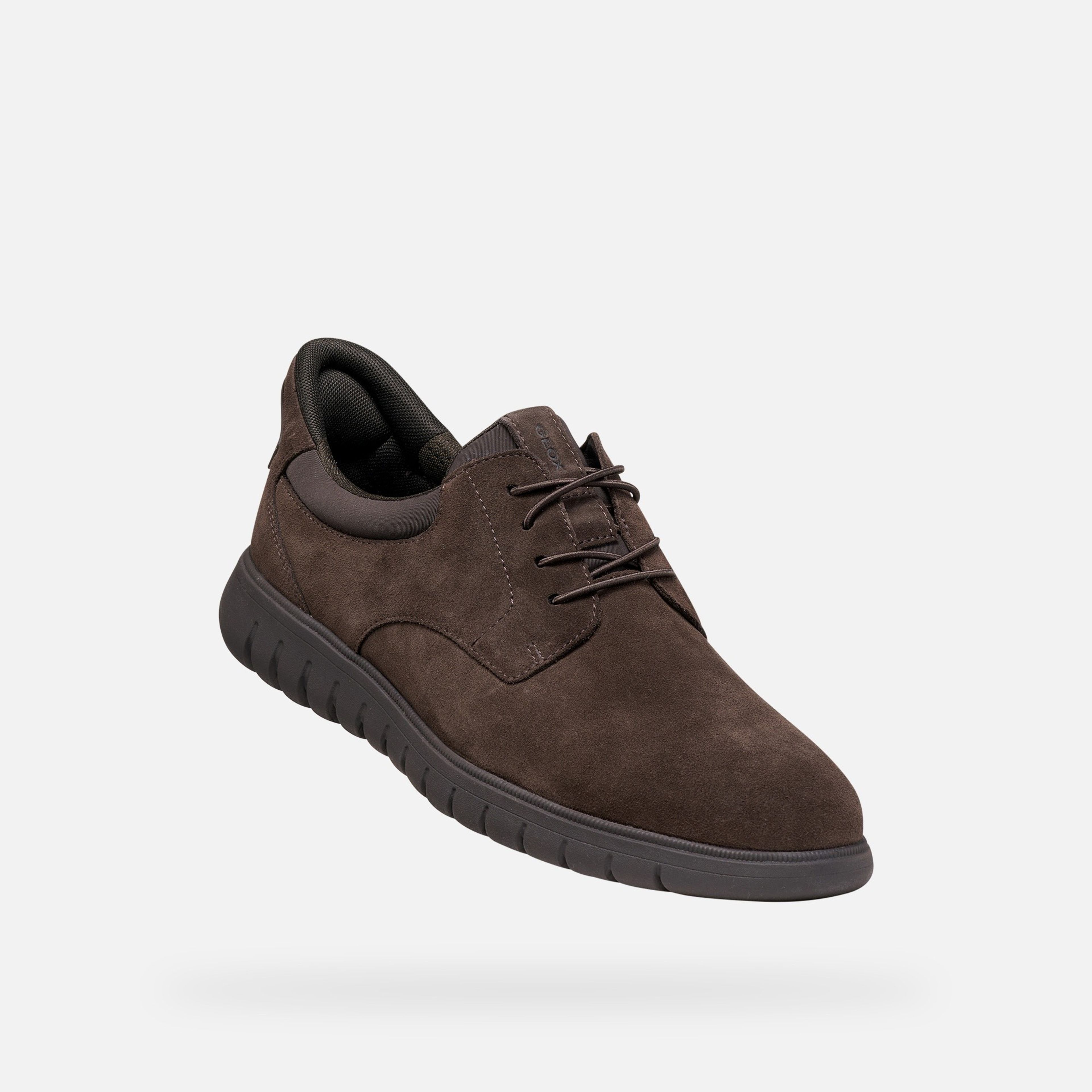 Ciemnobrązowe męskie buty wizytowe Geox Flextride F Plus - 005