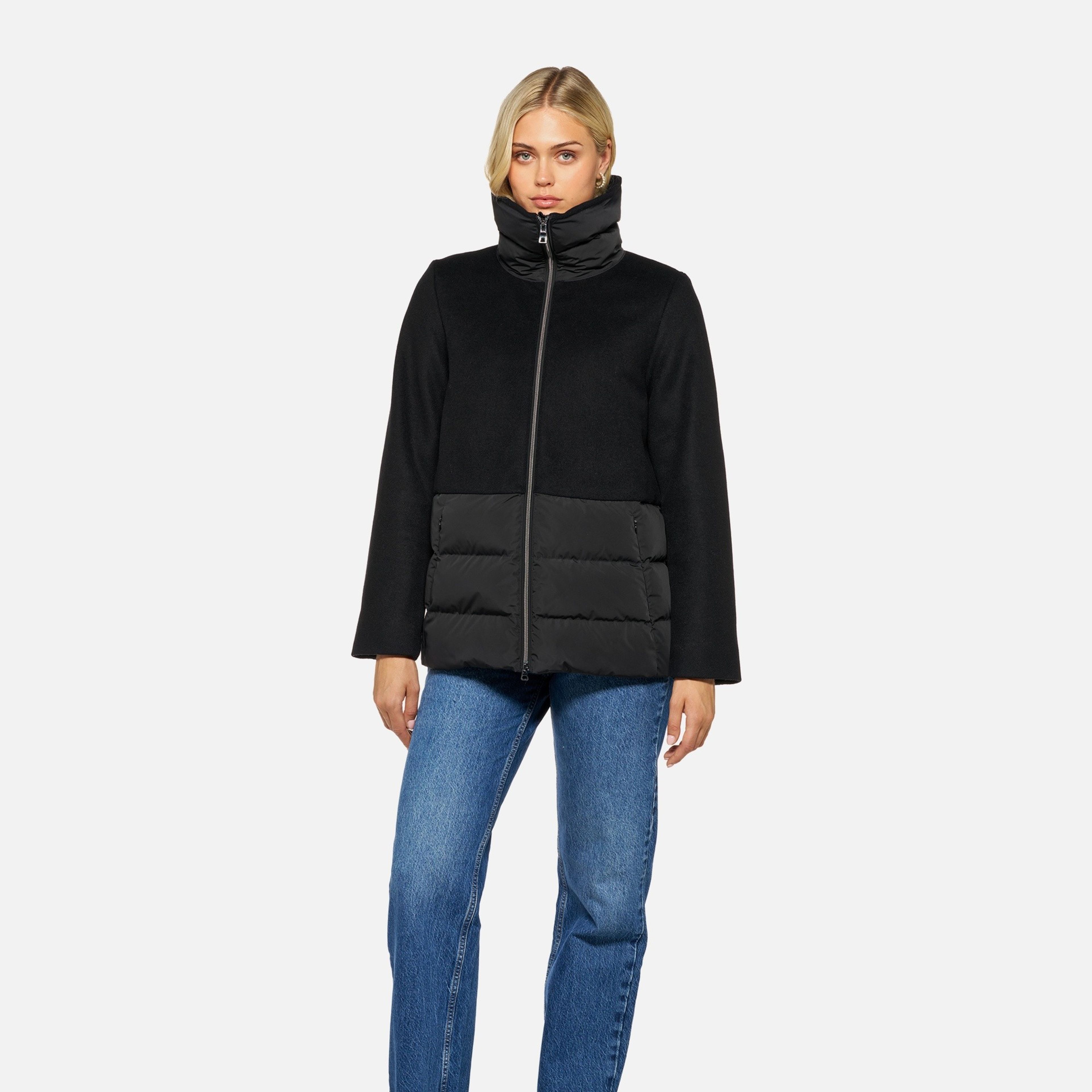 Čierny dámsky kabát Geox Pluette - 002