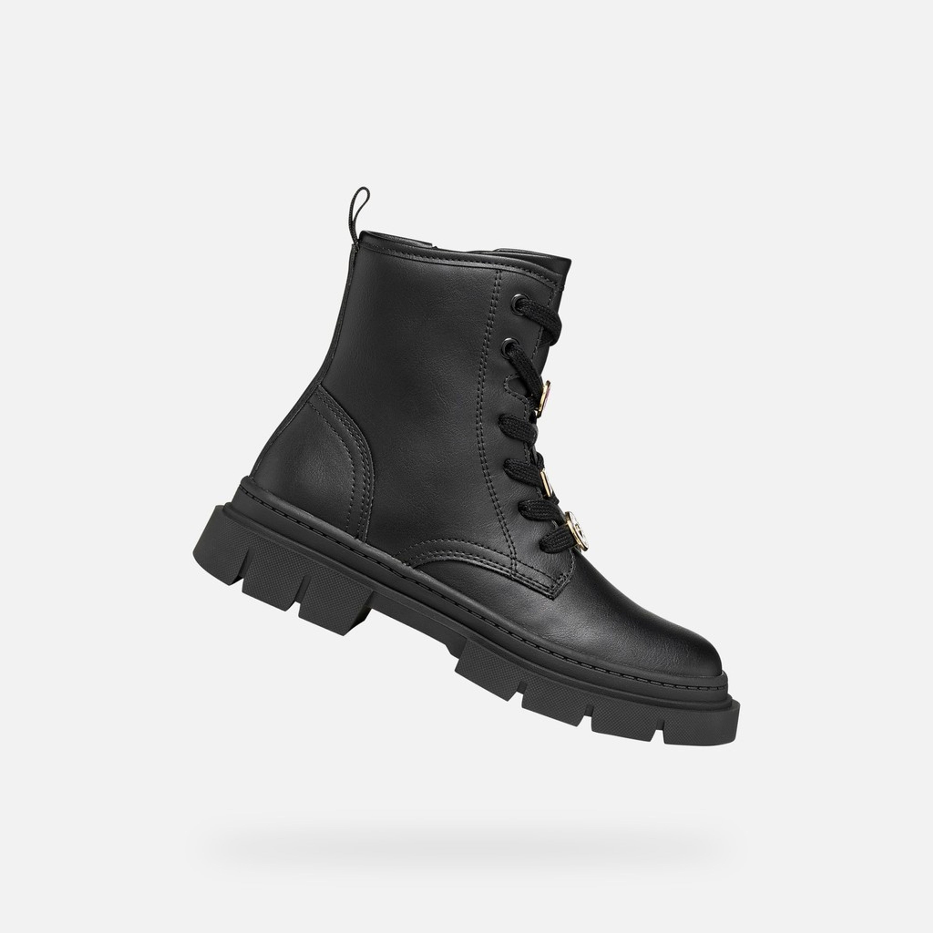 Czarne dziewczęce buty za kostkę Geox Karsyn - 001