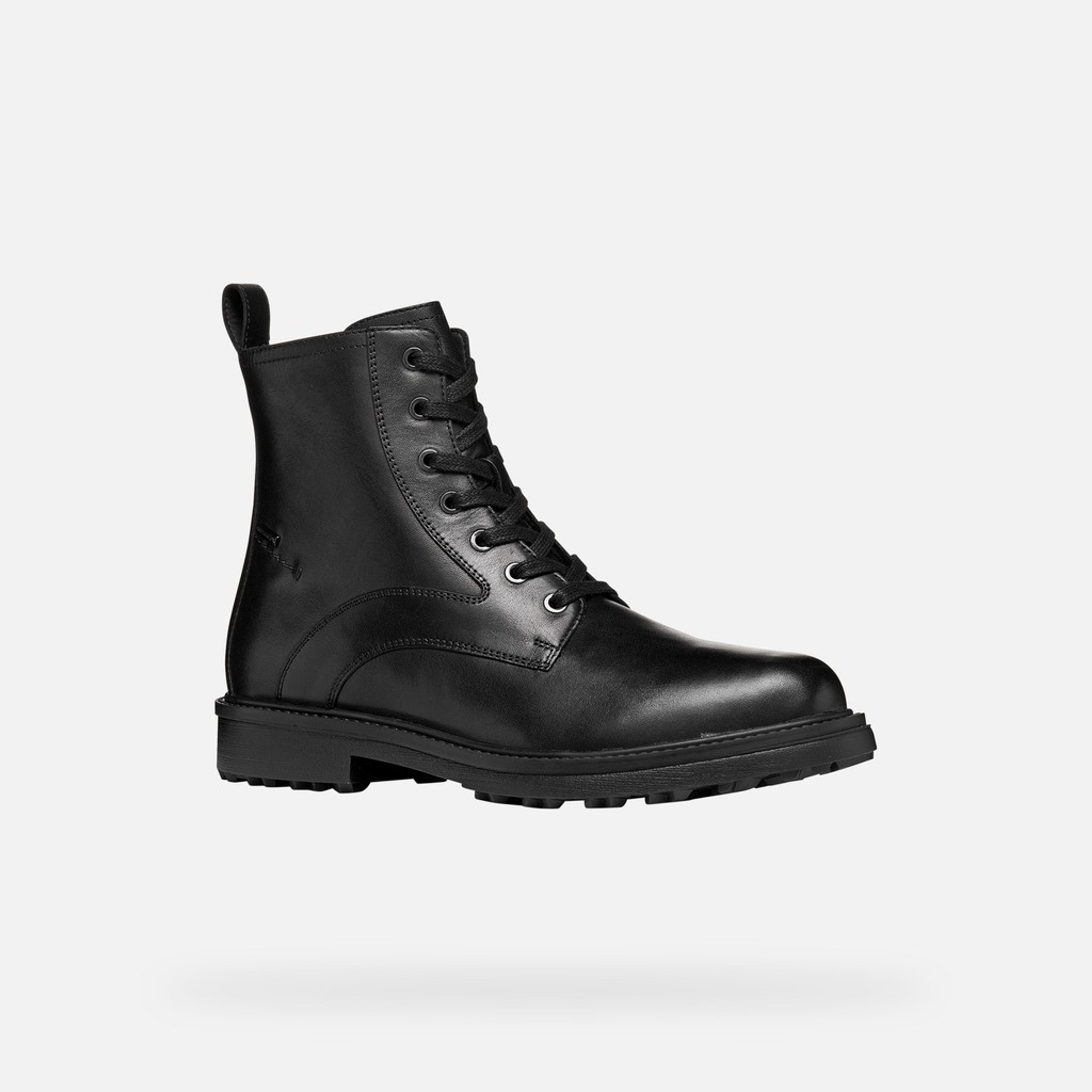 Czarne męskie buty za kostkę Geox Lagorai + Grip B A - 005