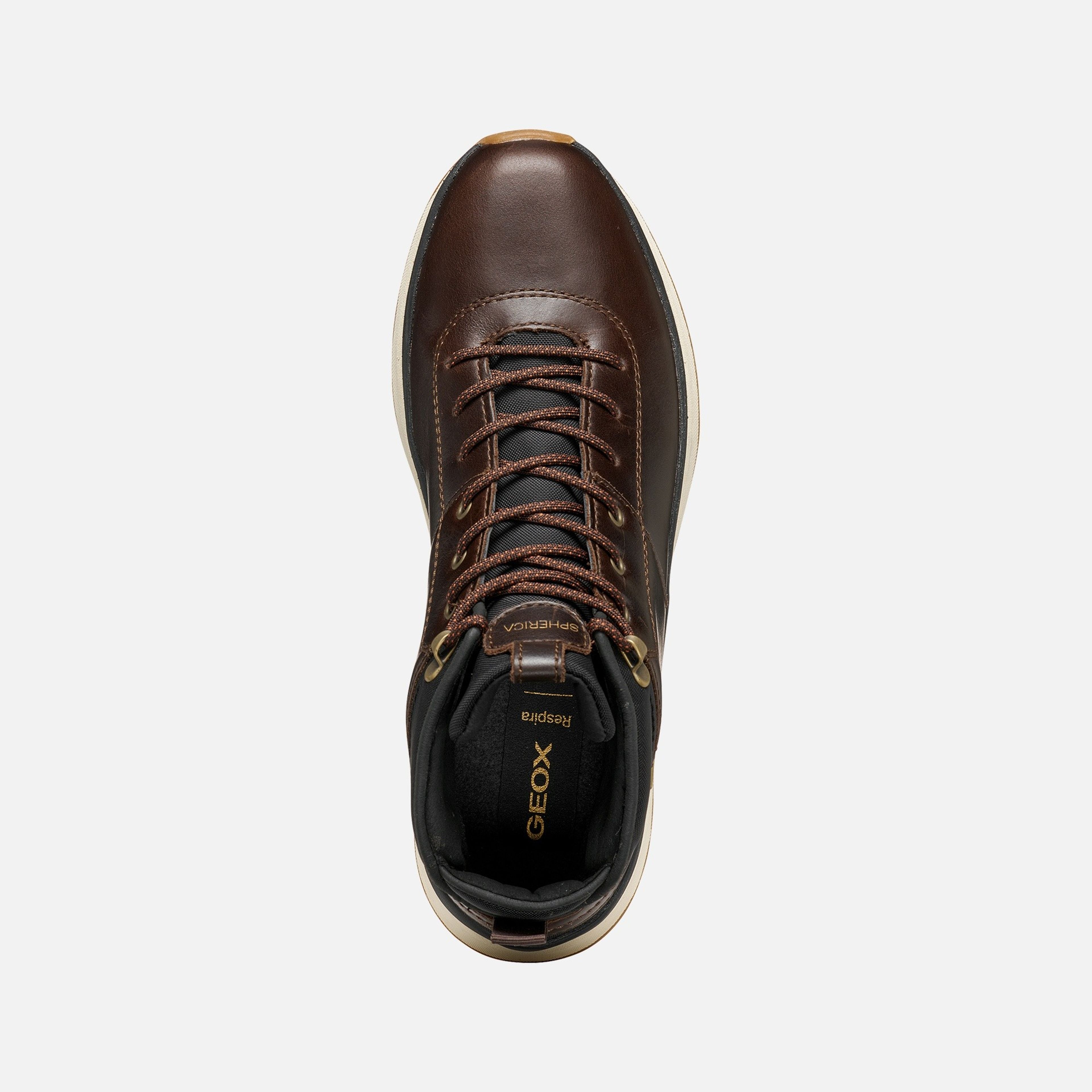 Ciemnobrązowe męskie buty za kostkę Geox Spherica Actif X2 - 006