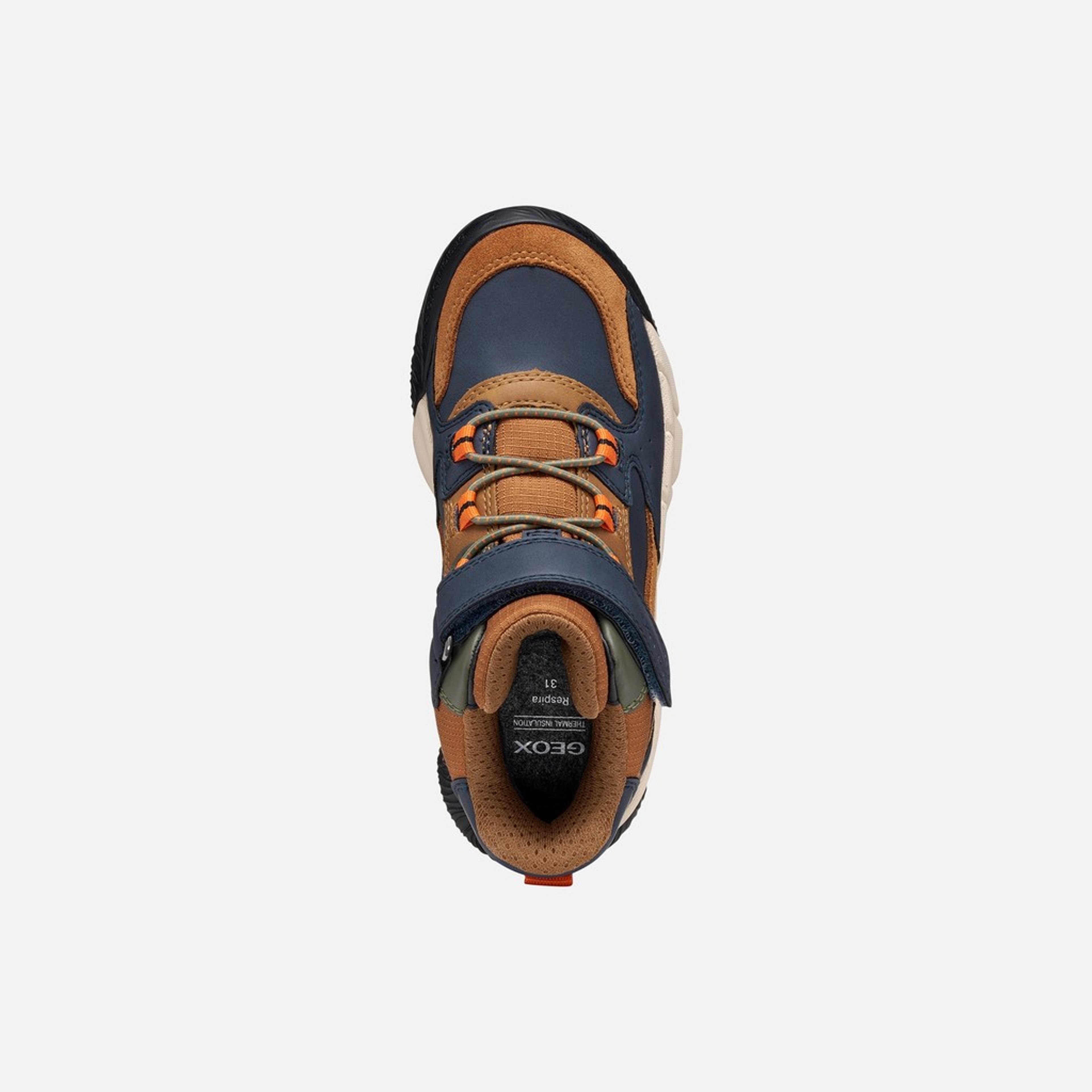 Světle hnědá zateplená chlapecká kotníková obuv Geox Flexyper Pro B - 006