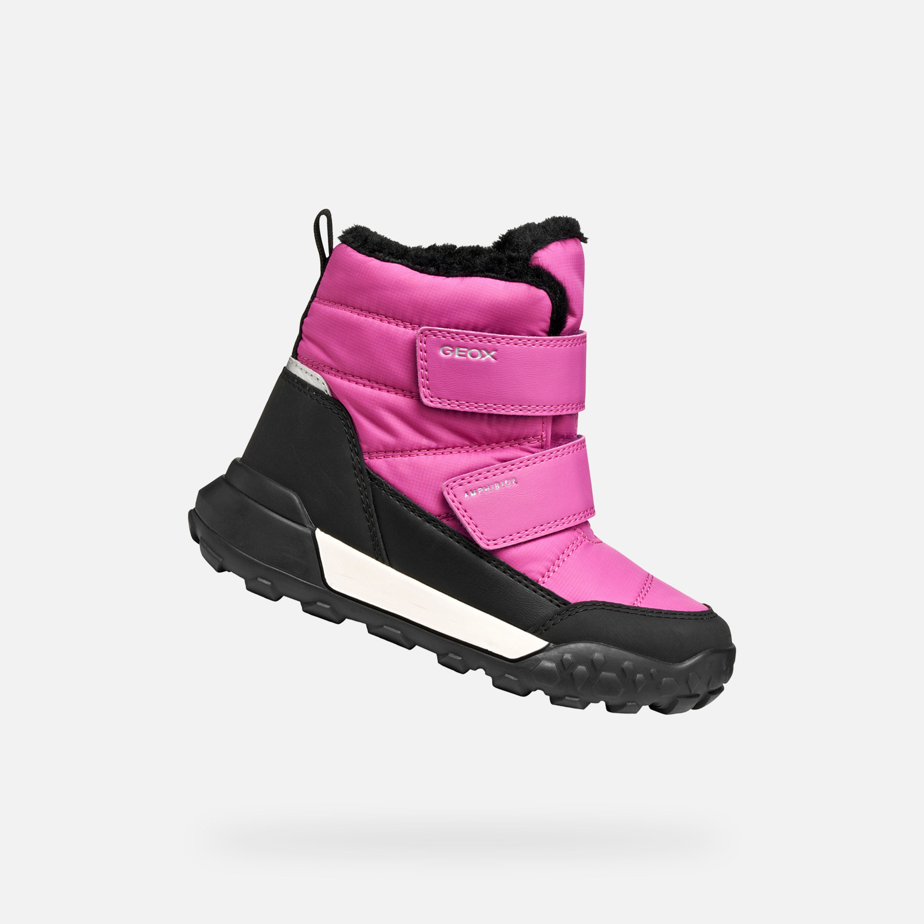 Różowe dziewczęce buty zimowe Geox Trekkyup B AB