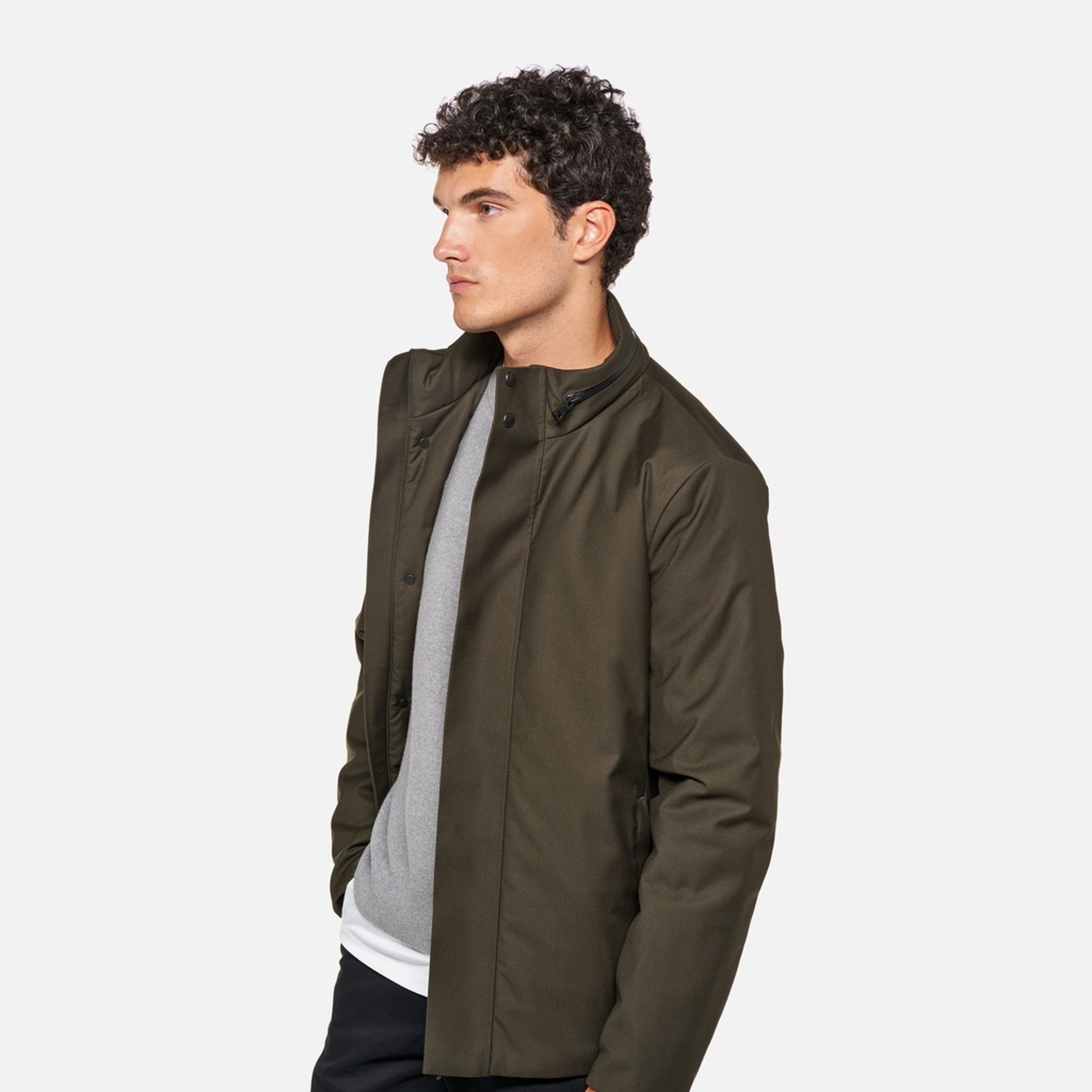 Khaki pánska bunda Geox Recanati - 003