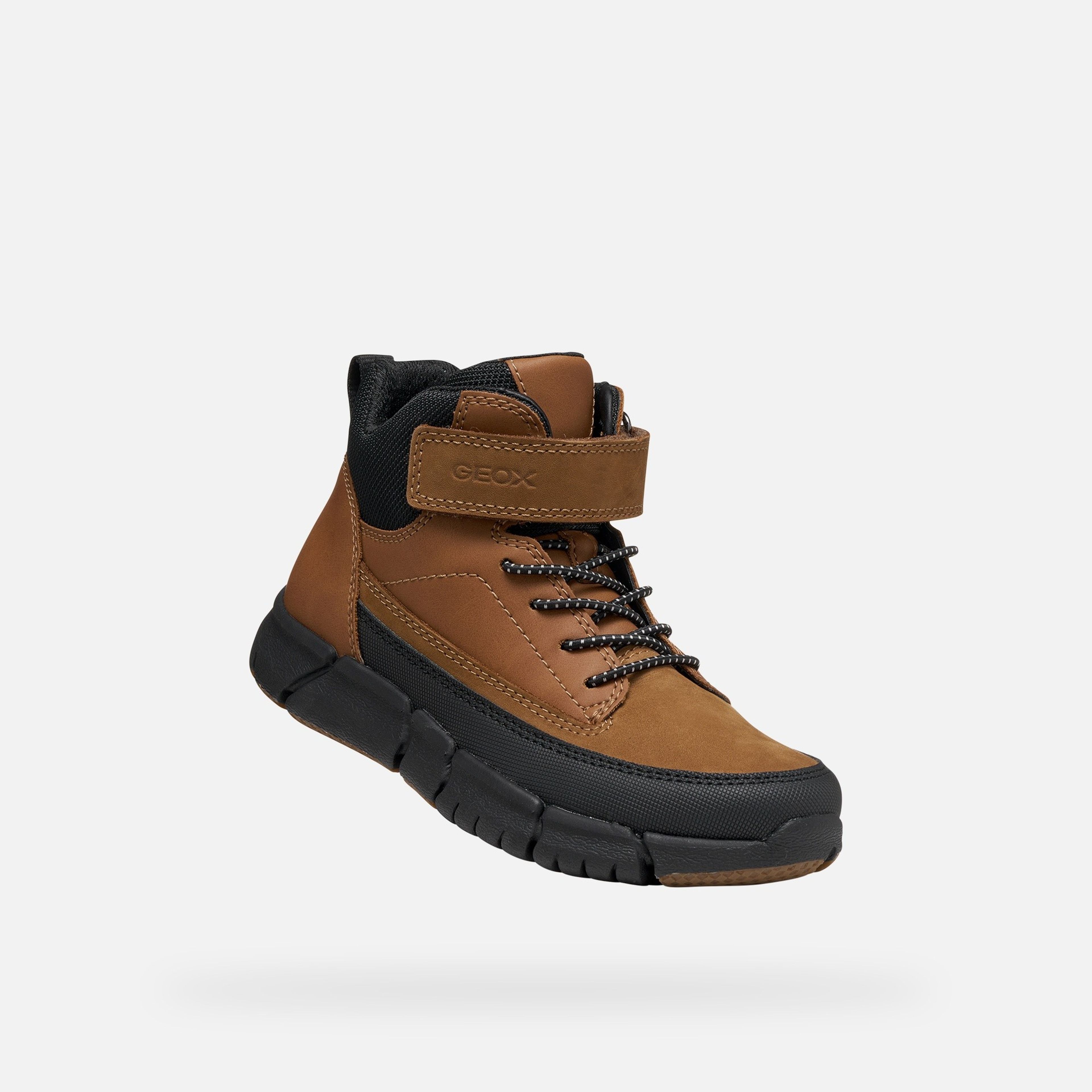 Hnedá chlapčenská členková obuv Geox Flexyper - 004