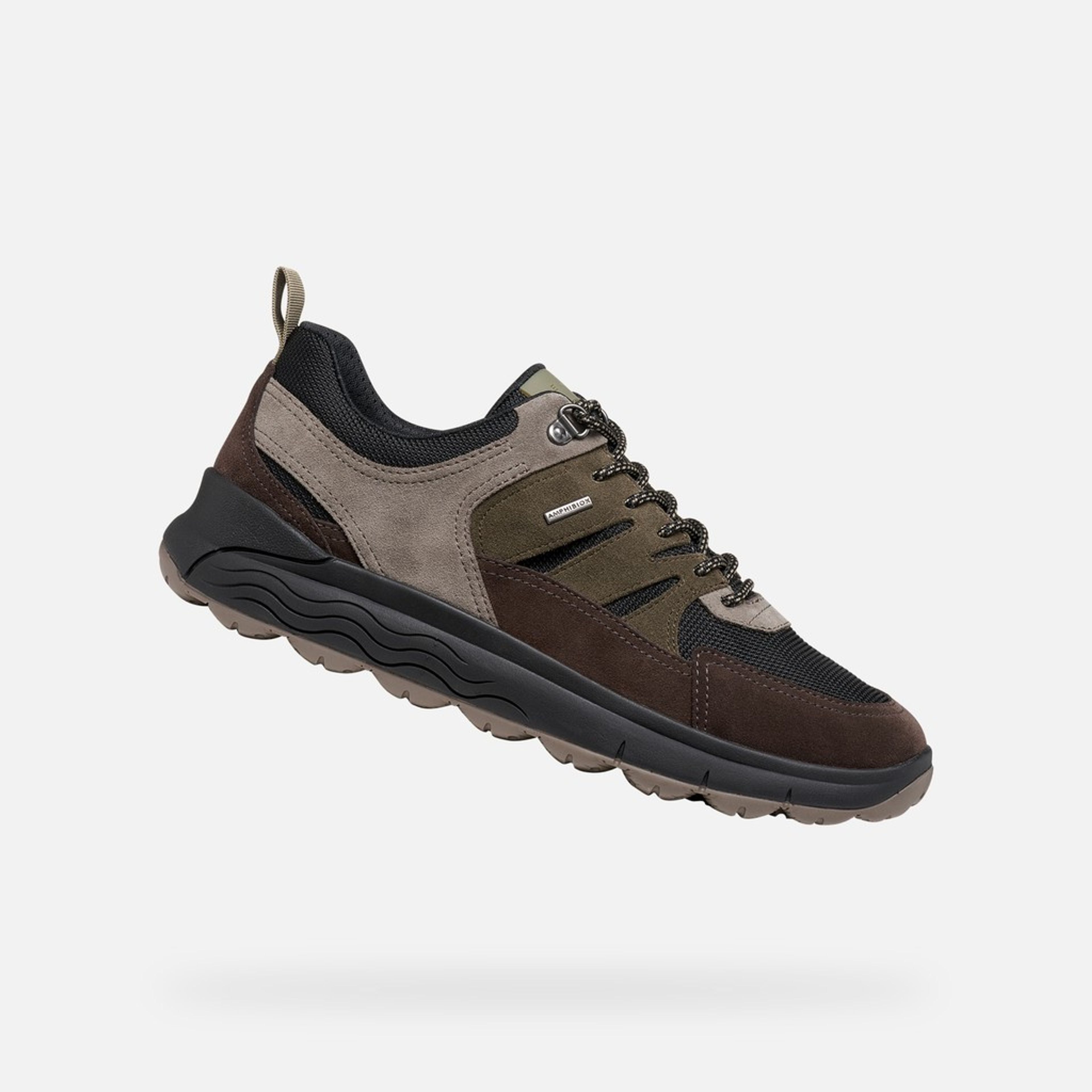 Ciemnobrązowe męskie sneakersy Geox Spherica 4X4 B ABX - 001