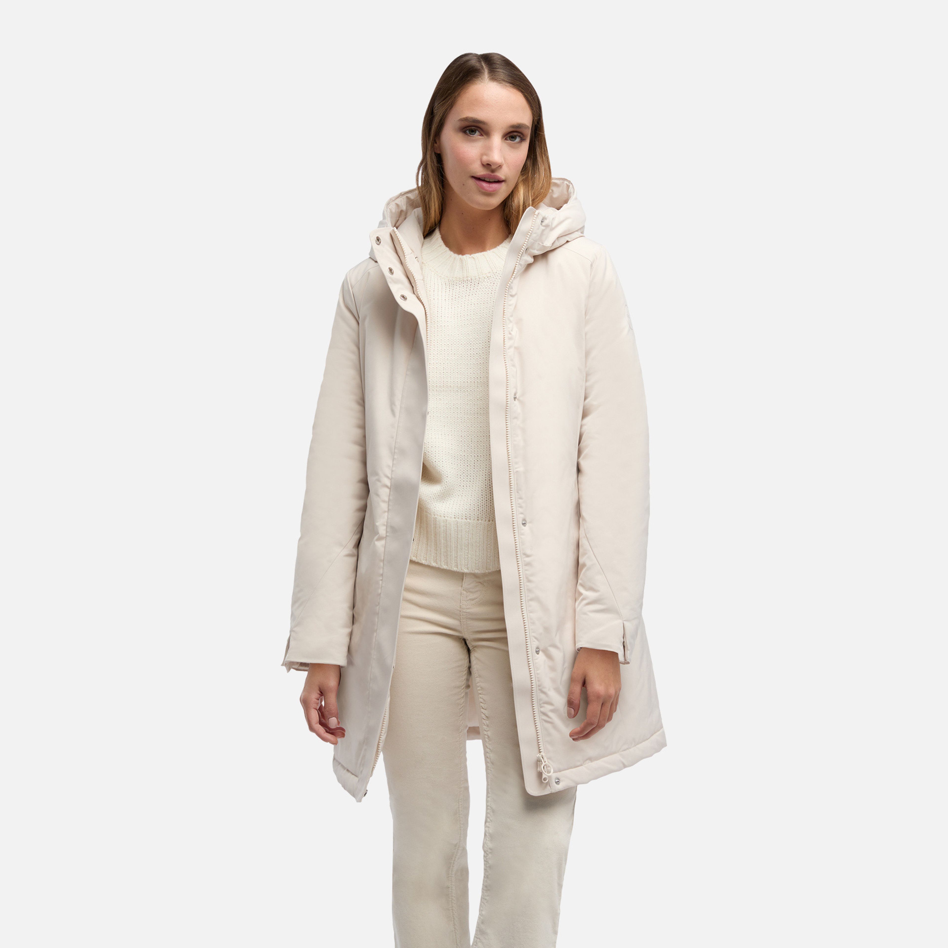 Krémová dámska parka Geox Spherica