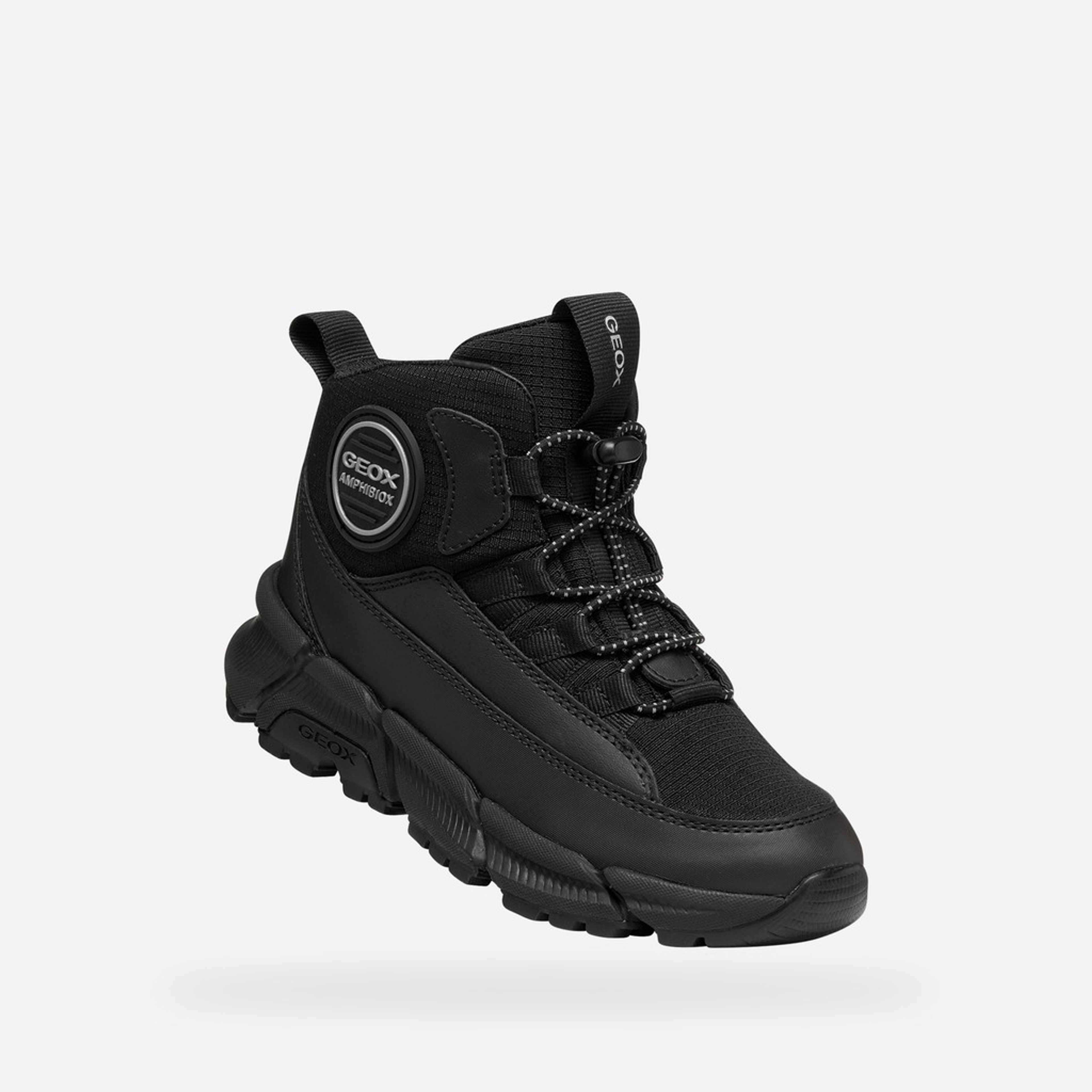 Čierna chlapčenská členková obuv Geox Flexyper Plus - 005