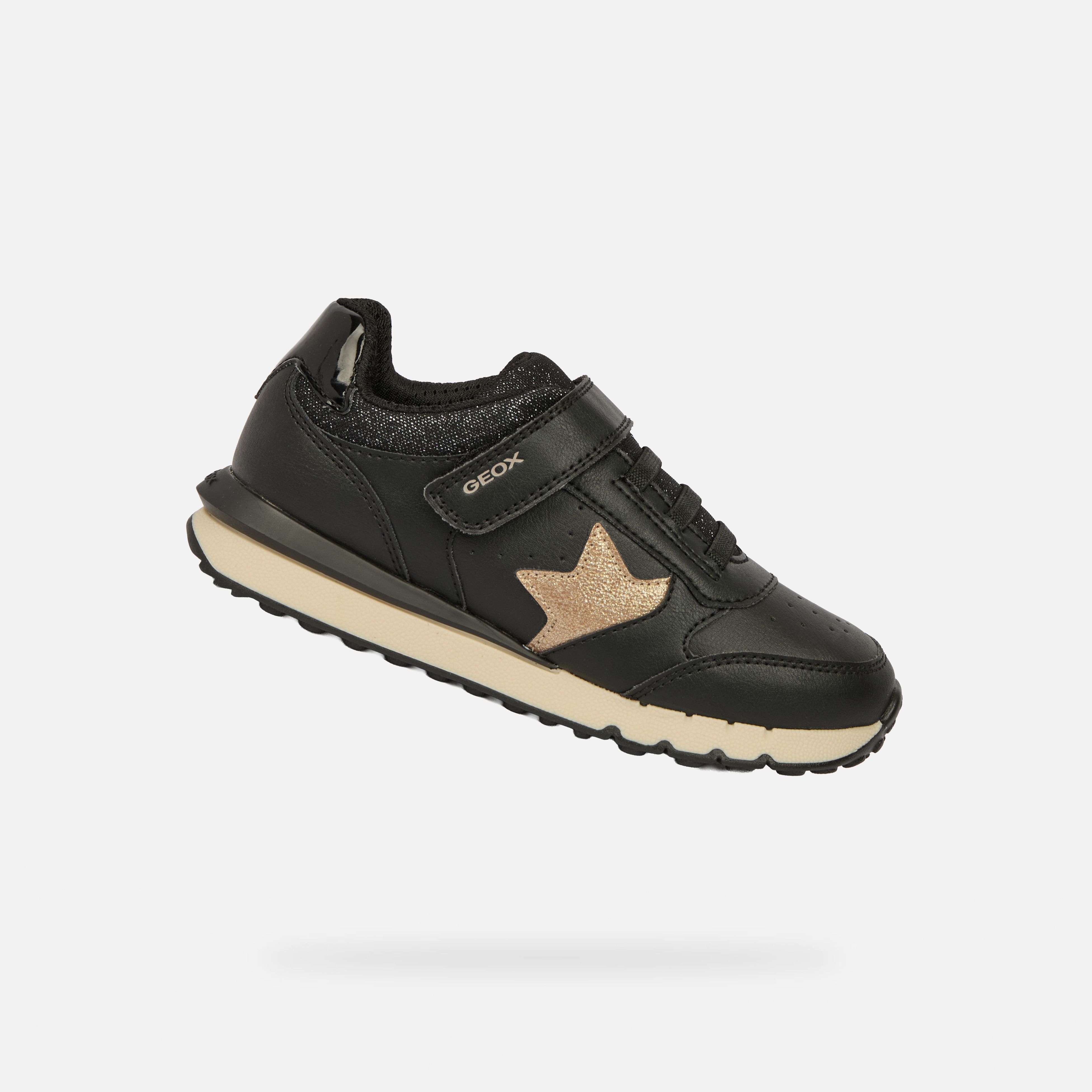 Geox J Fastics Girl C Sneakers voor meisjes, Zwart Dk Roze, 34 EU