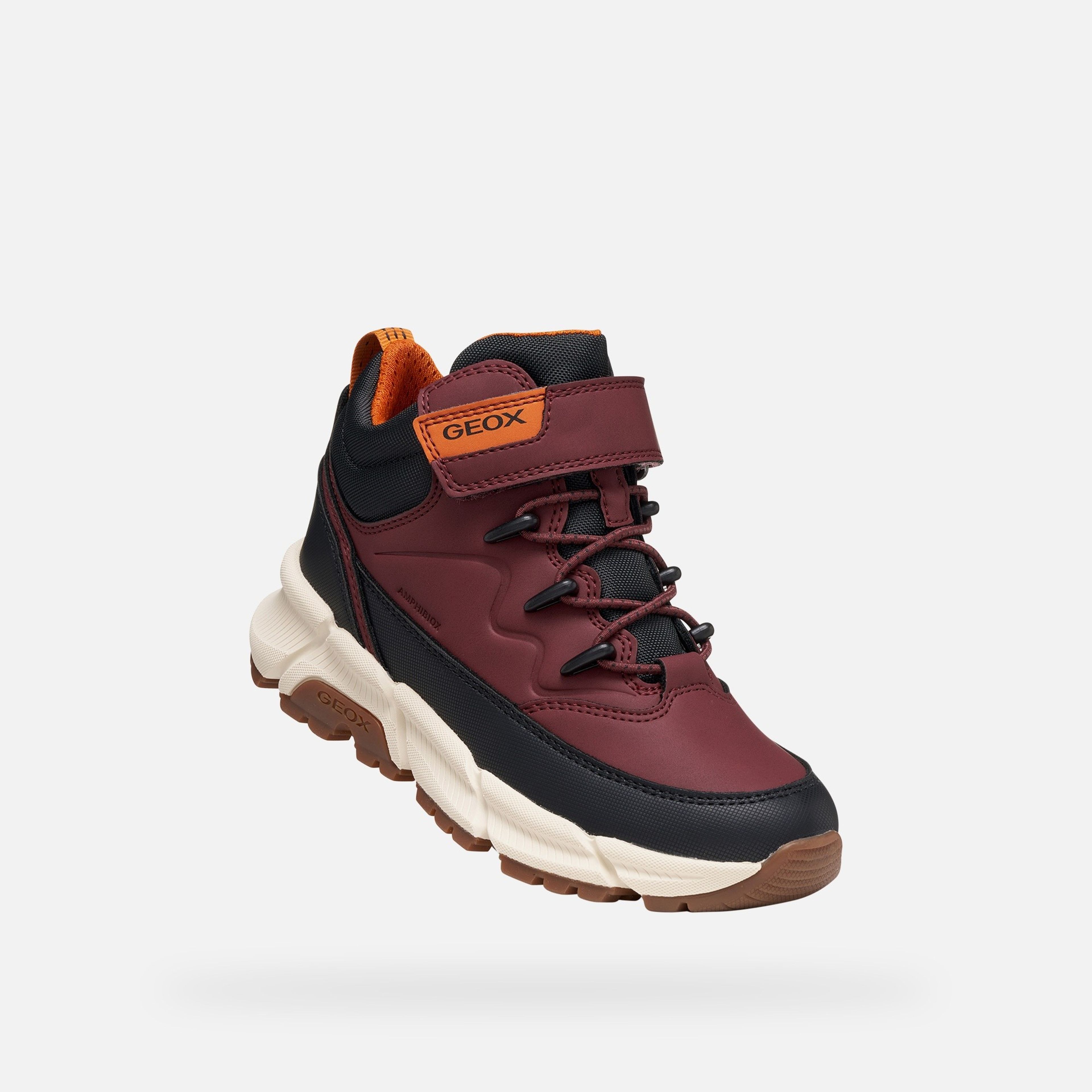 Vínová chlapčenská členková obuv Geox Flexyper Plus - 005