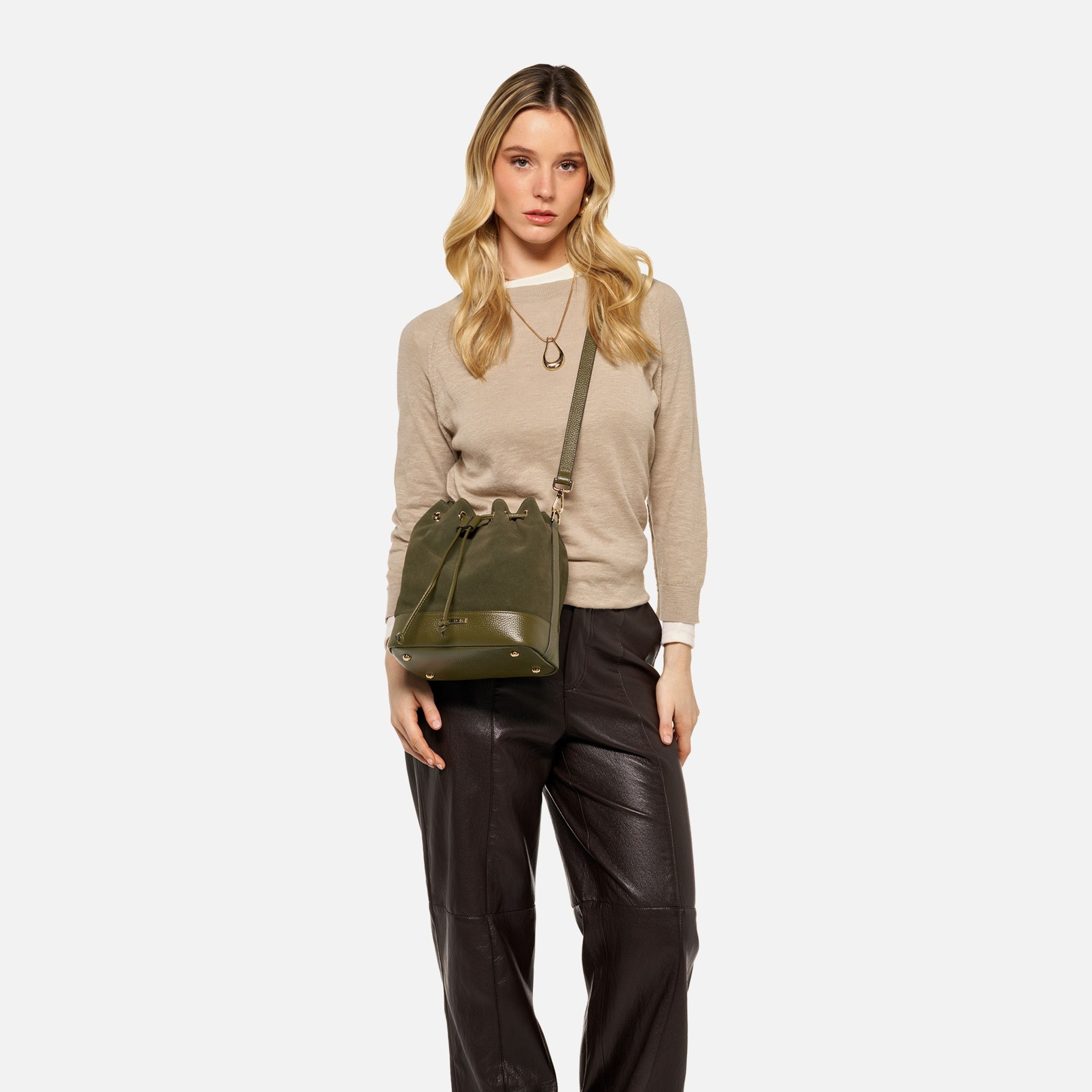 Khaki dámská kabelka Geox Nalvia - 006