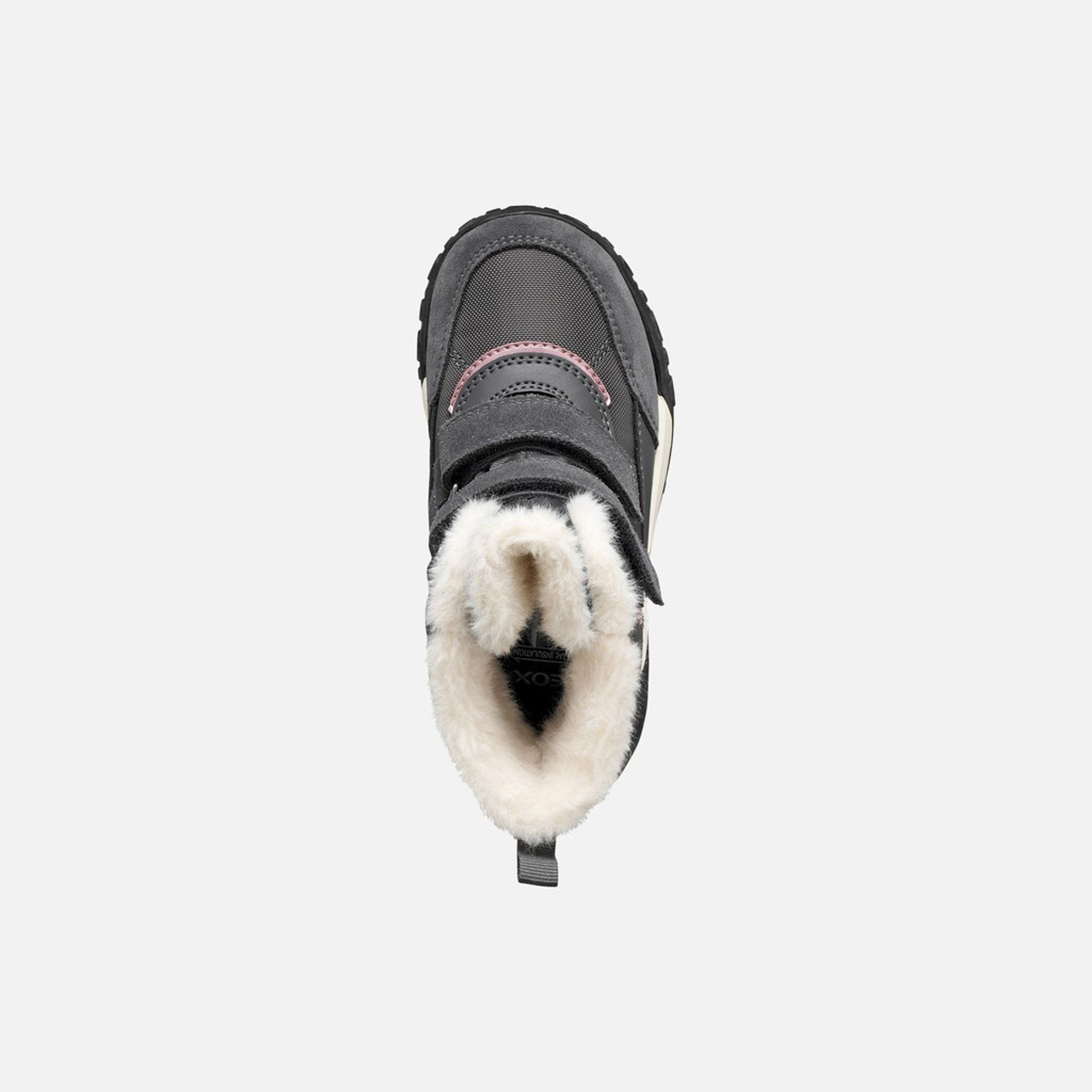 Ciemnoszare buty zimowe dla dziewczynek Geox Trekkyup - 006