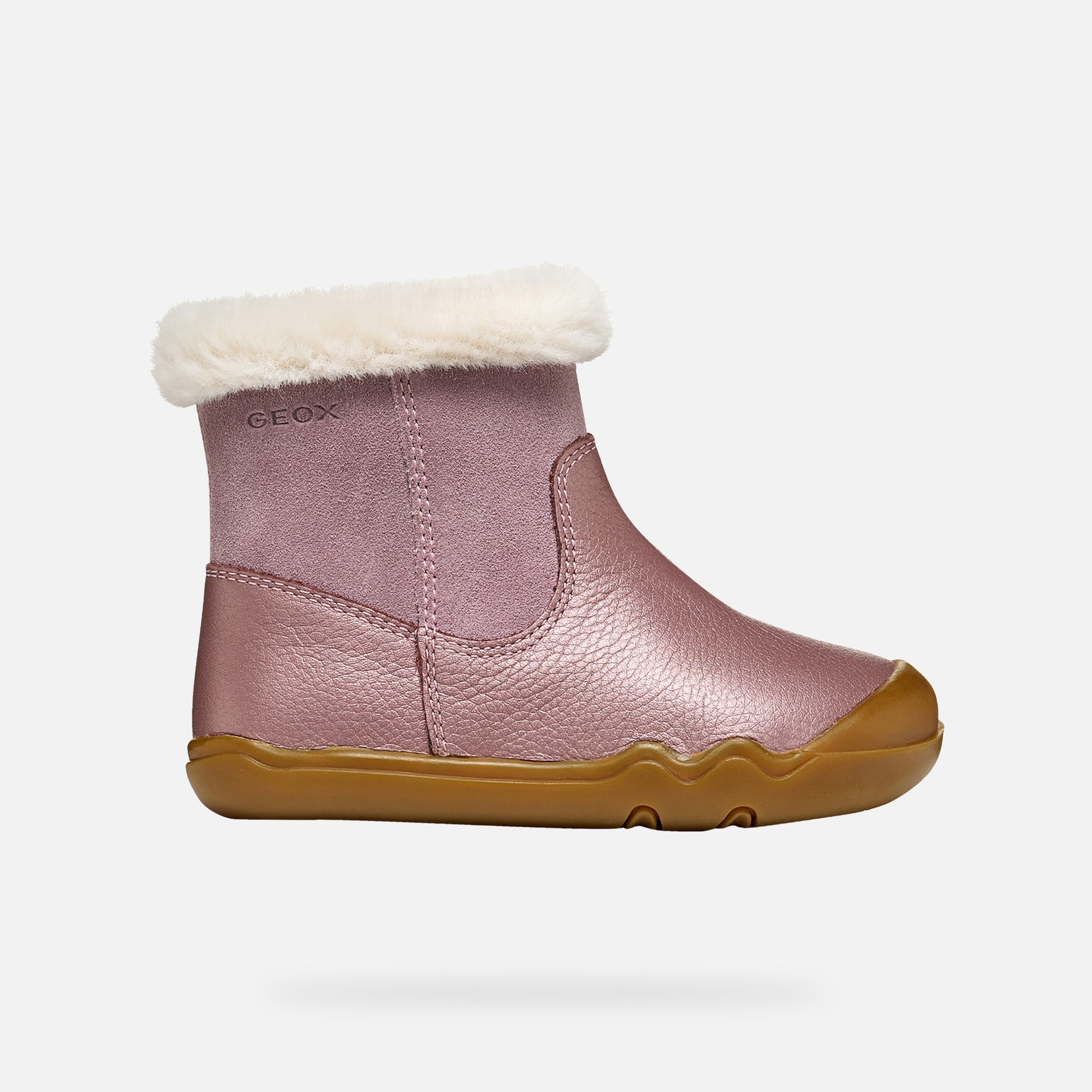 Růžová dívčí barefoot kotníková obuv Geox Steppieup - 002